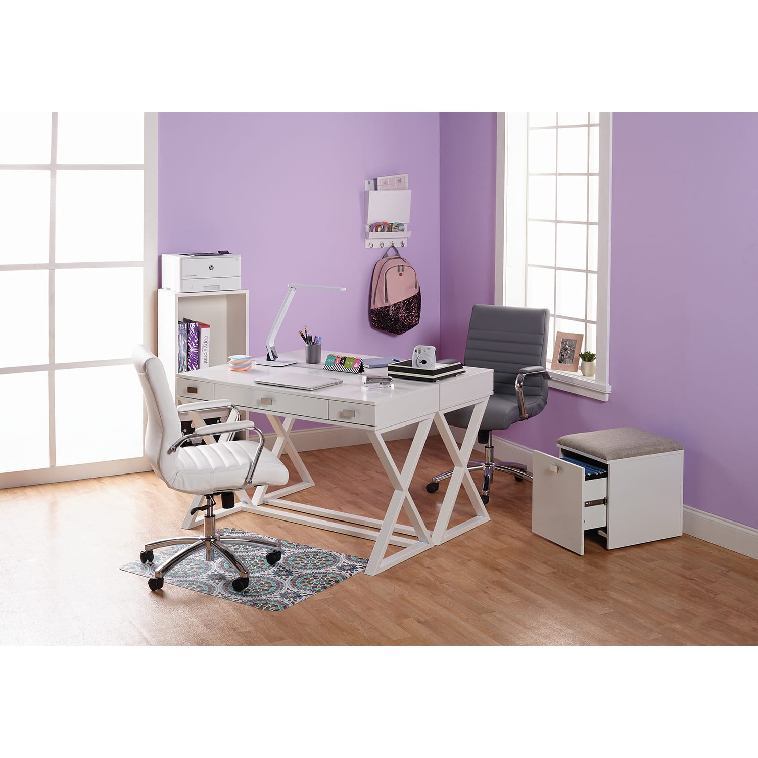 Realspace® Keri 48 W Writing Desk White PopularChairscom
