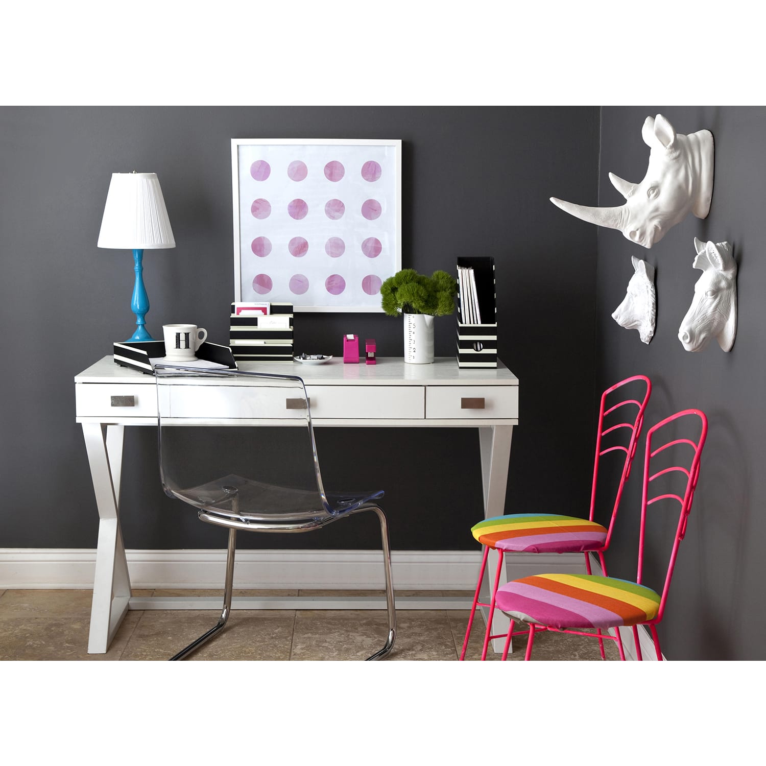 Realspace® Keri 48 W Writing Desk White PopularChairscom