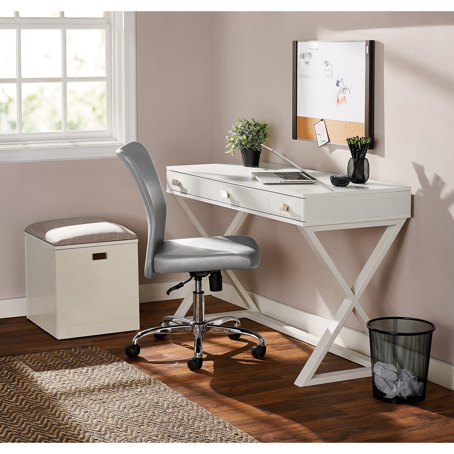 Realspace® Keri 48 W Writing Desk White PopularChairscom