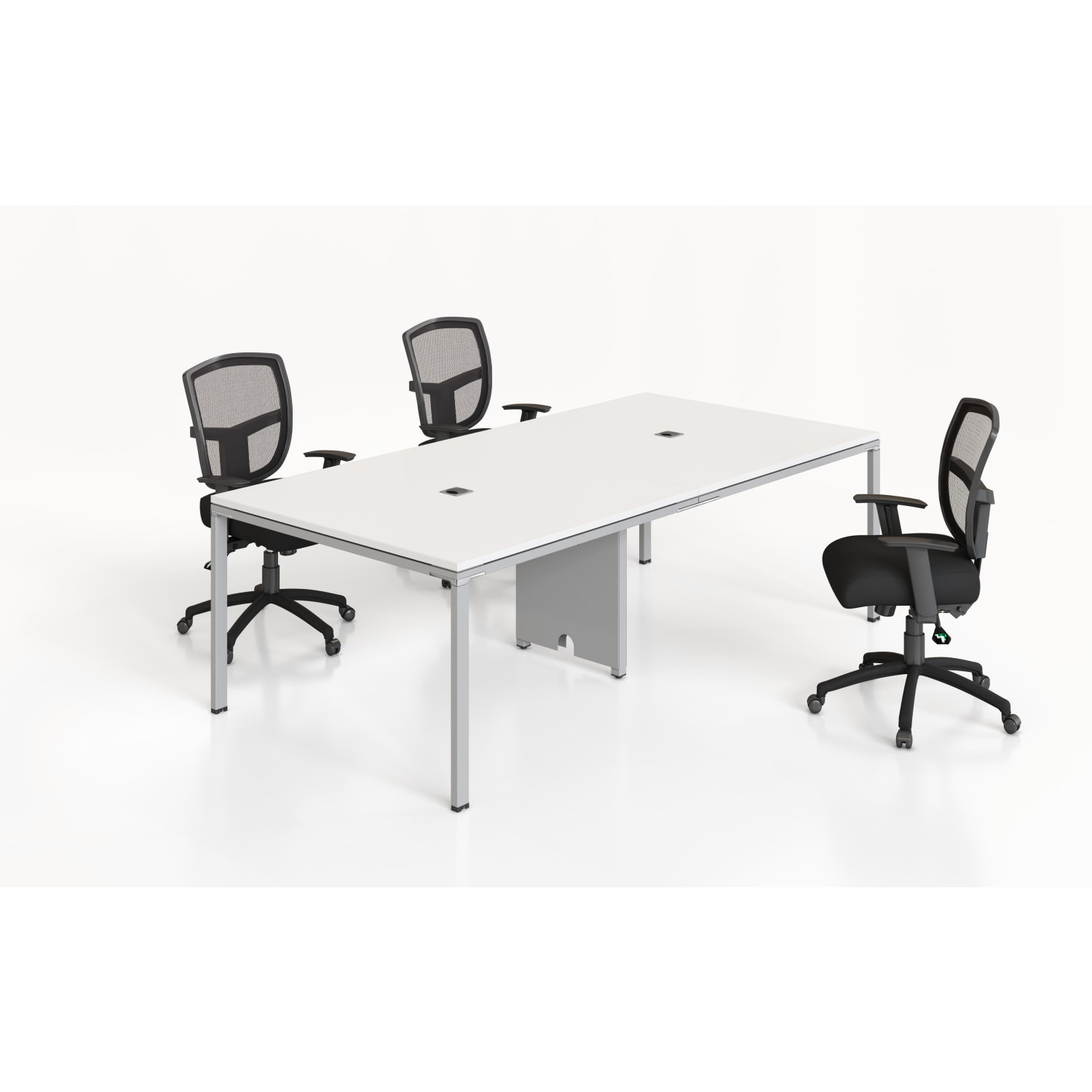 Boss Office Products Simple System Rectangular Conference Table, 29-1/2inH x 95inW x 47inD, White - Image 3