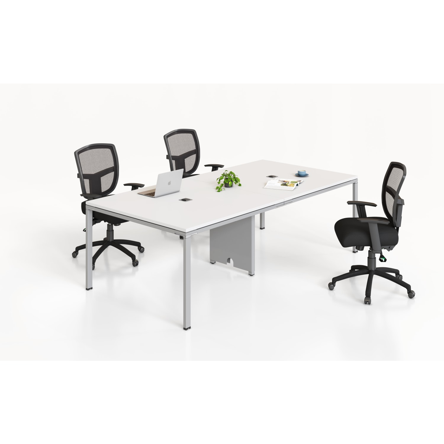 Boss Office Products Simple System Rectangular Conference Table, 29-1/2inH x 95inW x 47inD, White - Image 4
