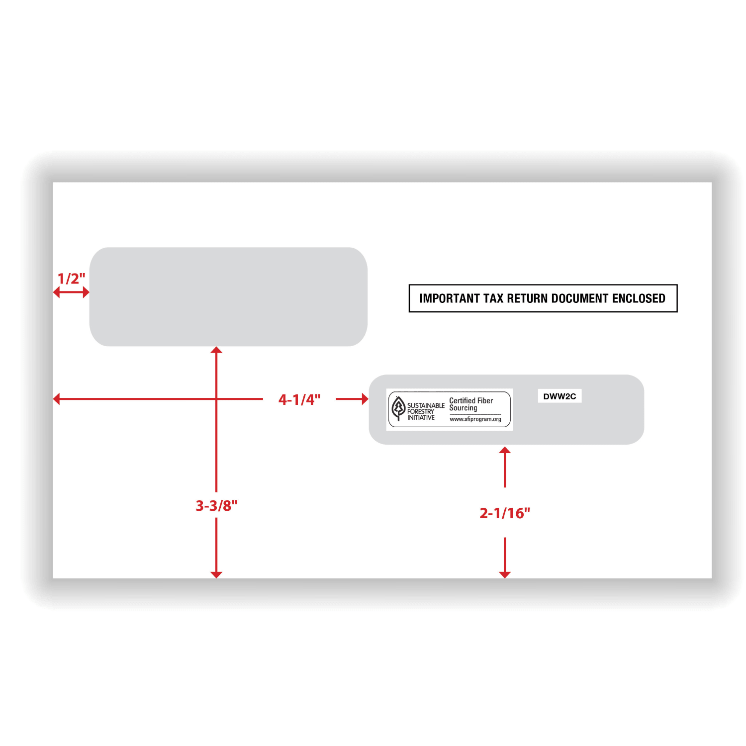 ComplyRight Double-Window Envelopes For W-2C Tax Forms, 5-5/8in x 9in, Moisture-Seal, White, Pack Of 100 Envelopes - Image 5