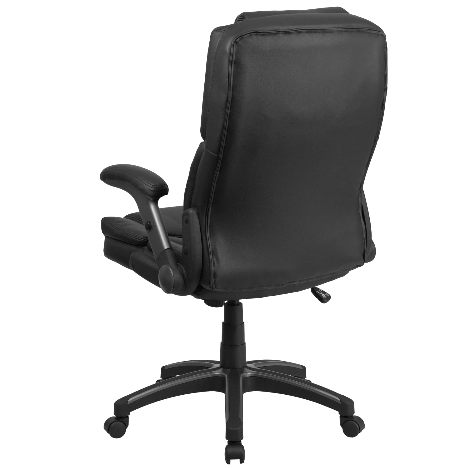 Flash Furniture Extreme Comfort Ergonomic LeatherSoft High Back Executive Office Chair With Flip Up Arms Black PopularChairscom