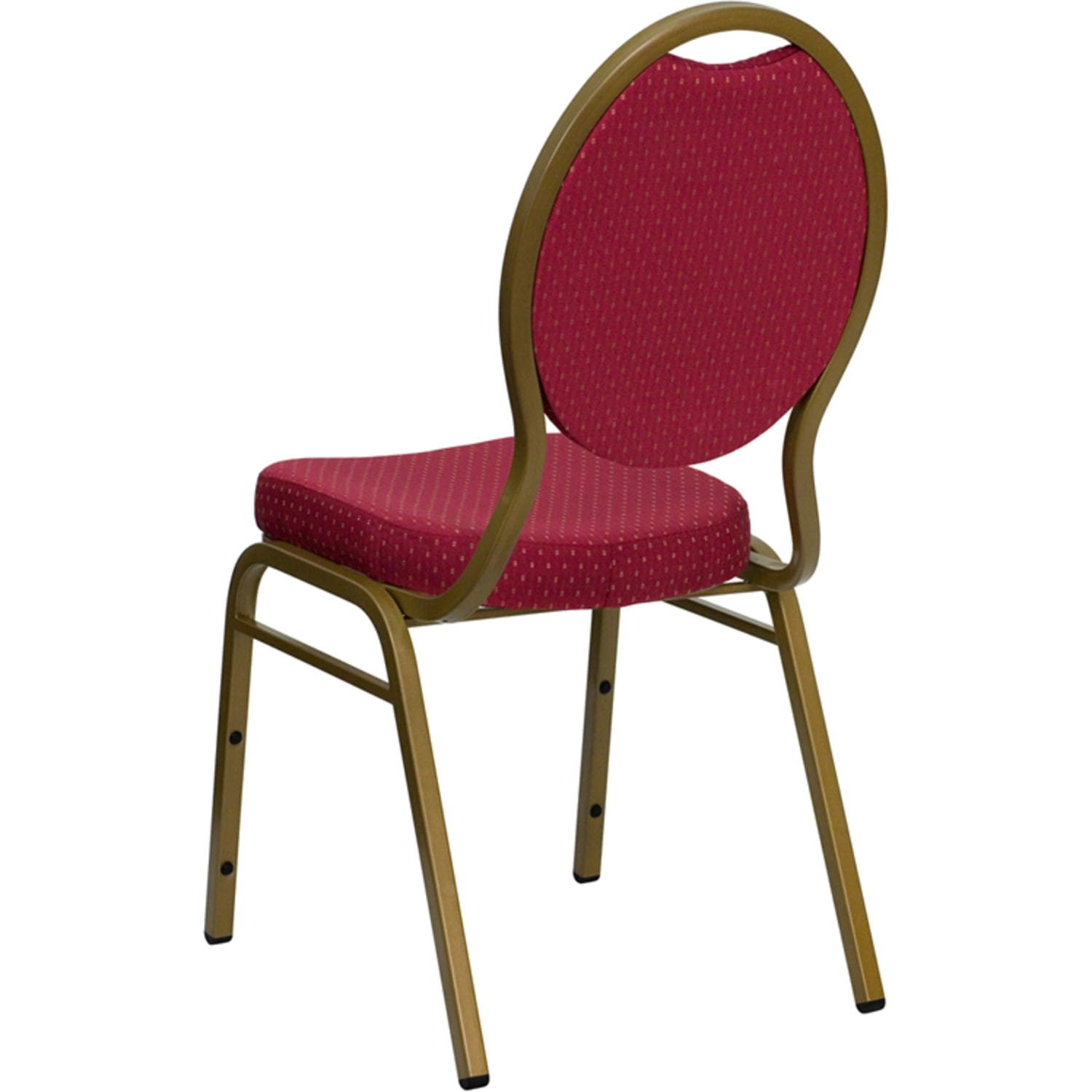 Flash Furniture HERCULES Series Teardrop Back Stacking Banquet Chair, Burgundy Patterned Fabric/Gold Frame - Image 5