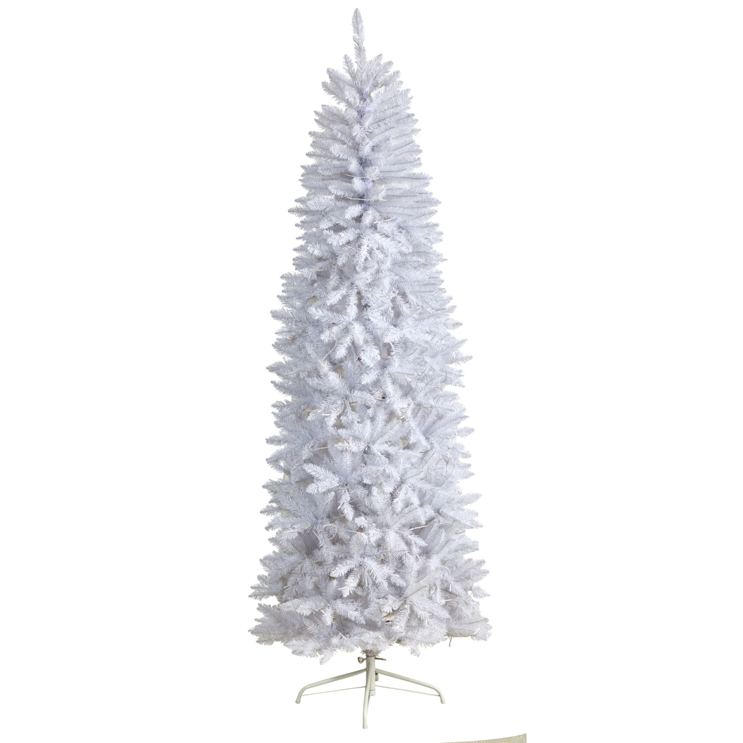Nearly Natural Slim Artificial Christmas Tree, 7'H, White - Image 4