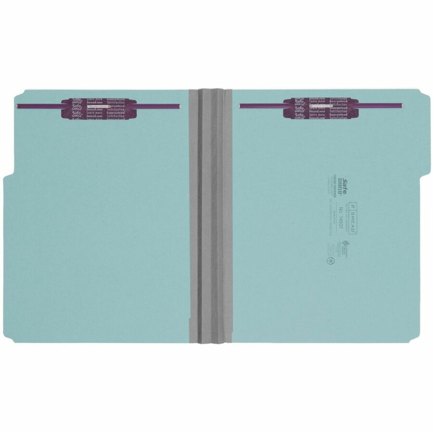Smead Color Pressboard Fastener Folders With SafeSHIELD Coated Fasteners, Letter Size, 1/3 Cut, Blue, Box Of 25 - Image 6