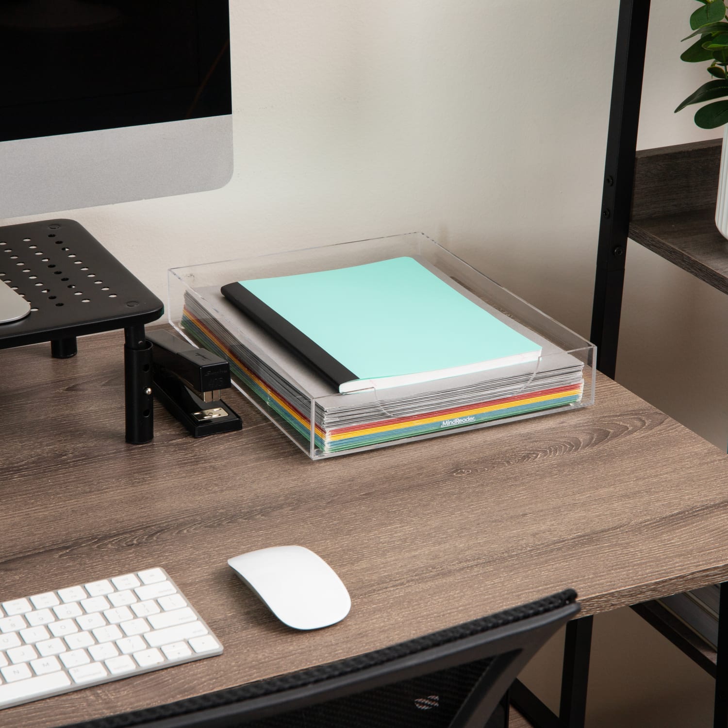 Mind Reader Acrylic Paper Tray Desktop Organizer, 2inH x 12-1/2inW x 10-1/4inD, Clear - Image 3