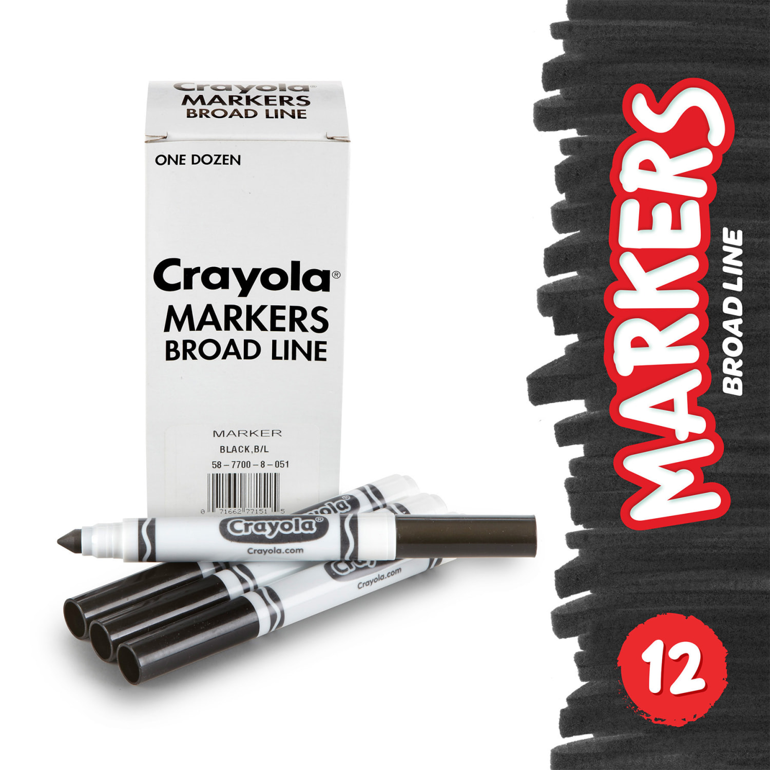Crayola Bulk Markers, Conical Tip, Black, 12 Per Pack, Set Of 3 Packs - Image 4