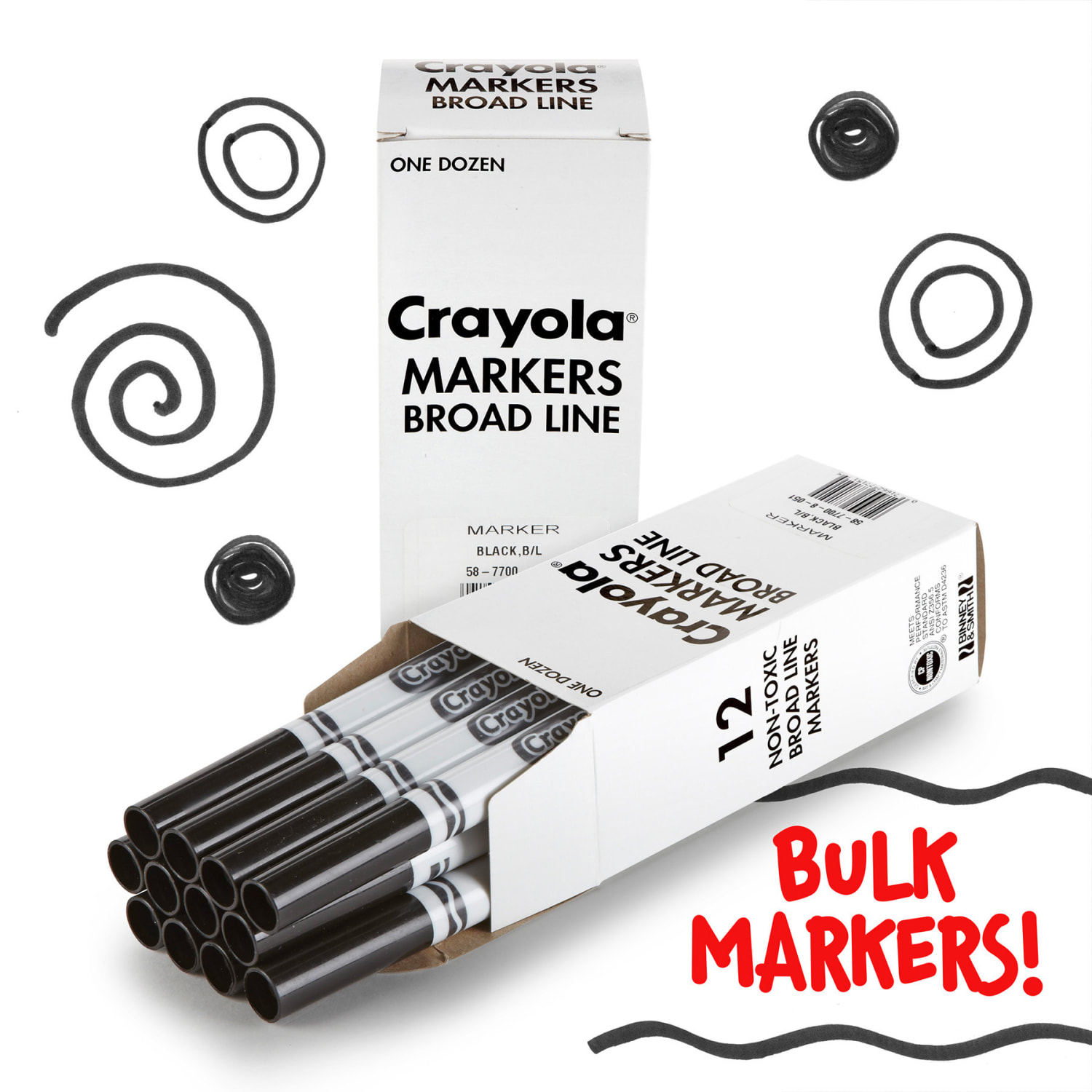 Crayola Bulk Markers, Conical Tip, Black, 12 Per Pack, Set Of 3 Packs - Image 5