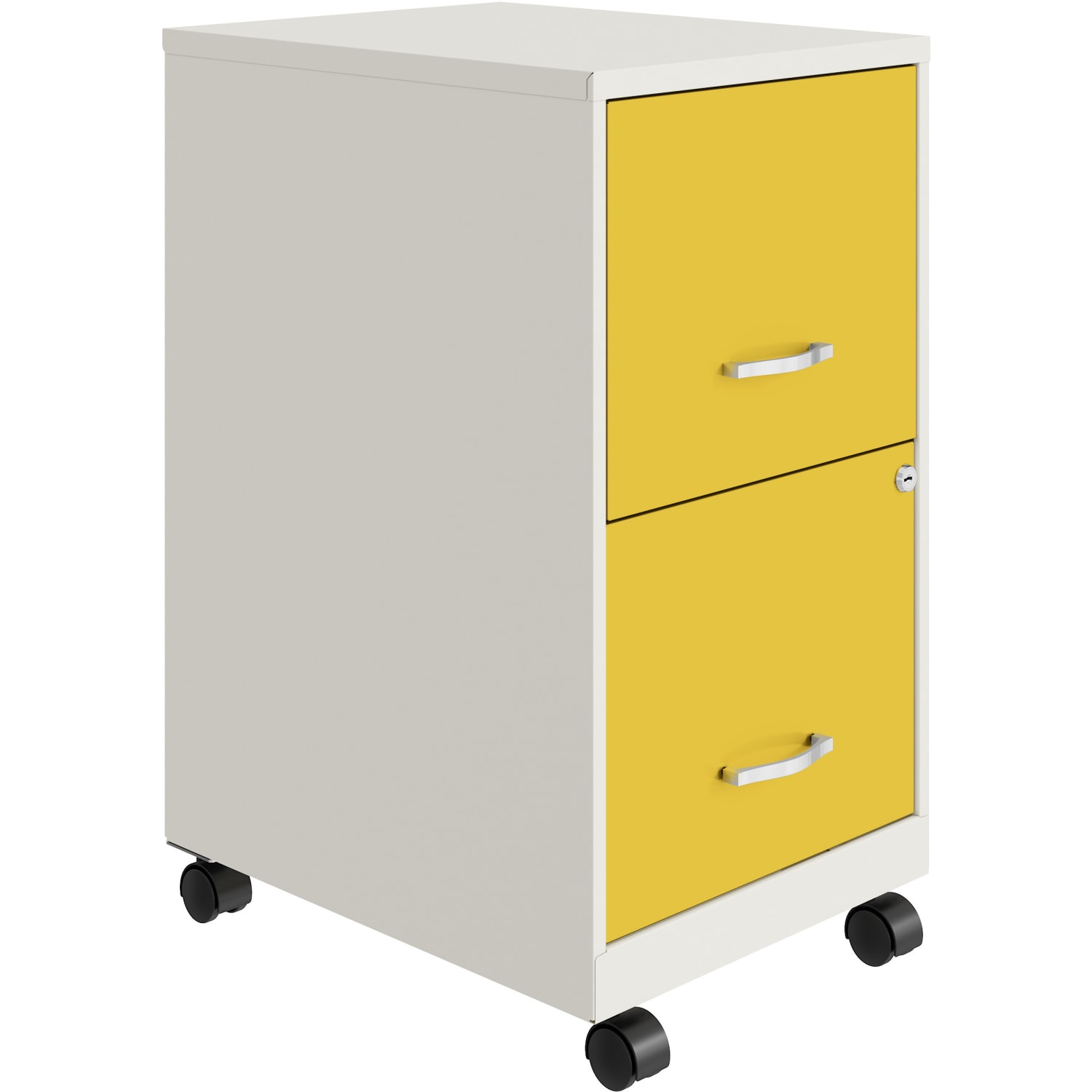 Realspace SOHO Smart 18inD Vertical 2-Drawer Mobile File Cabinet, White/Gold - Image 4