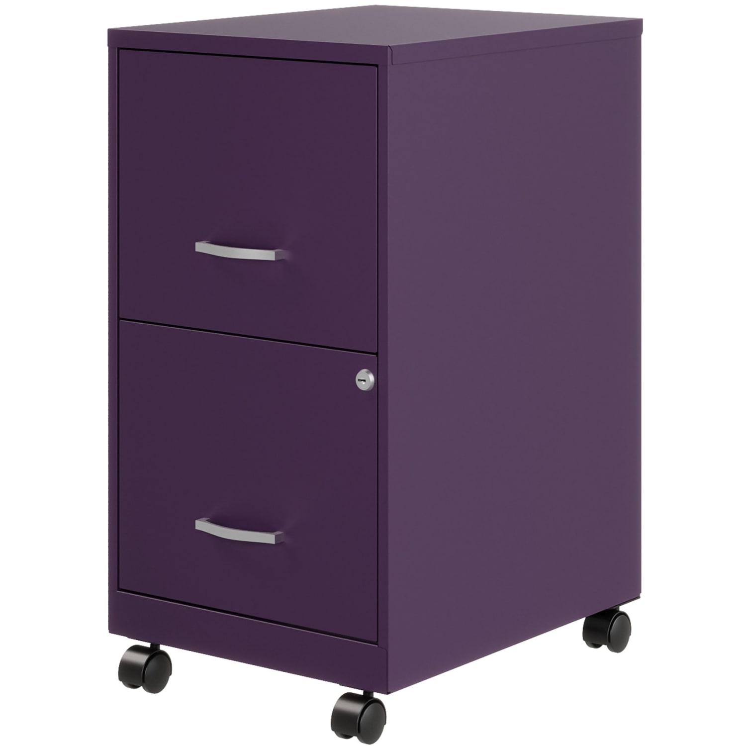 Realspace SOHO Smart 18inD Vertical 2-Drawer Mobile File Cabinet, Purple - Image 3