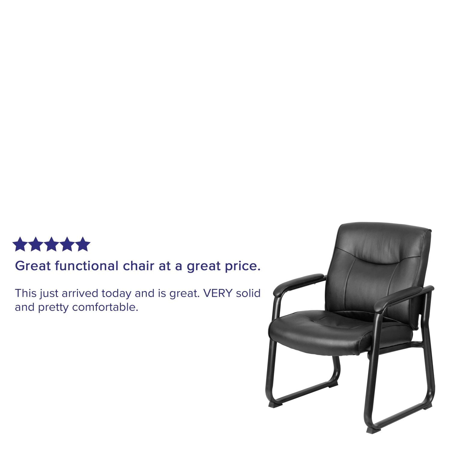 Flash Furniture Hercules Big  Tall LeatherSoft Faux Leather Low Back Side Chair With Sled Base Black PopularChairscom