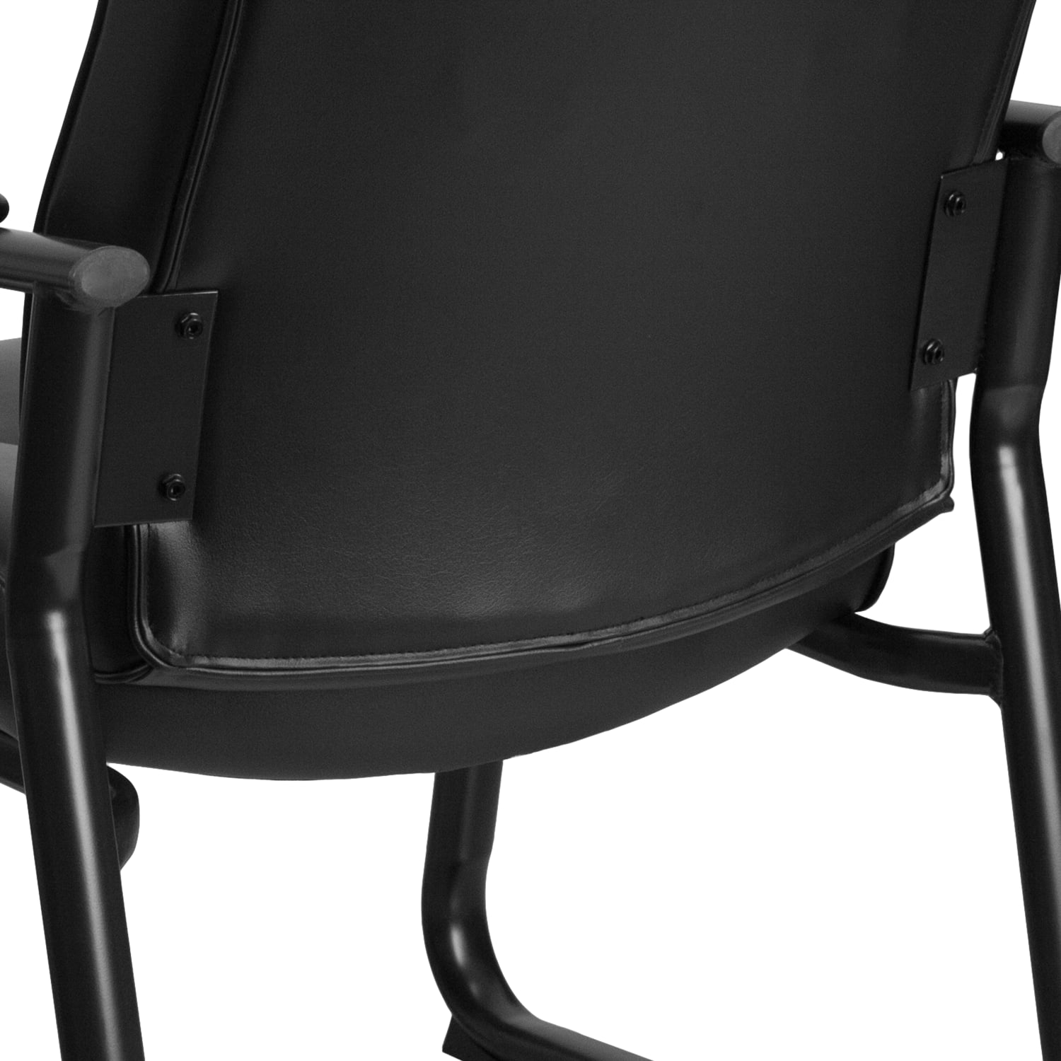 Flash Furniture Hercules Big  Tall LeatherSoft Faux Leather Low Back Side Chair With Sled Base Black PopularChairscom