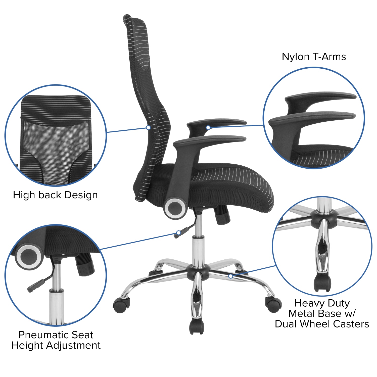 Flash Furniture Milford Ergonomic Mesh High Back Executive Office Chair BlackWhite PopularChairscom