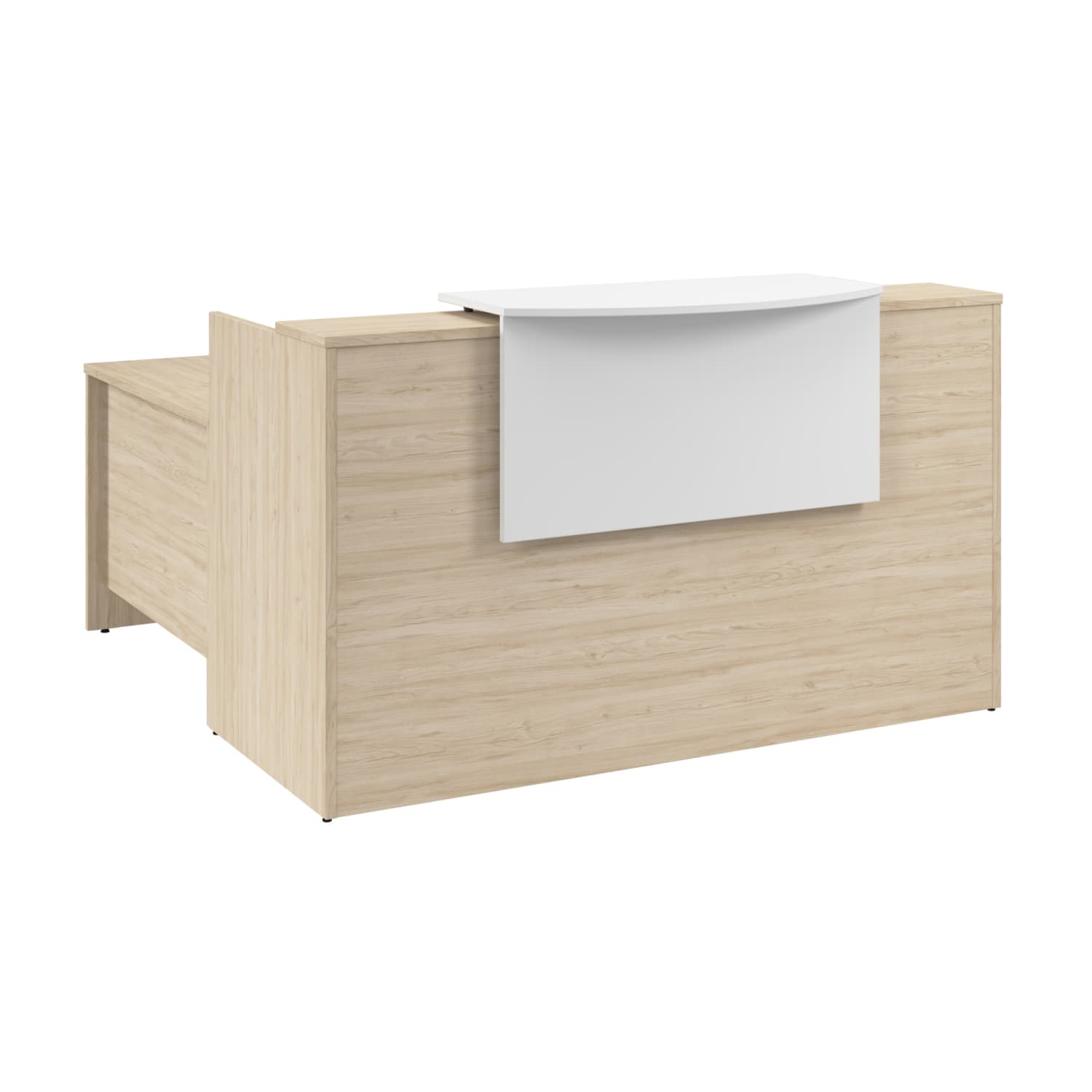 Bush Business Furniture Arrive 72inW L Shaped Reception Desk with Counter, Natural Elm, Standard Delivery - Image 3