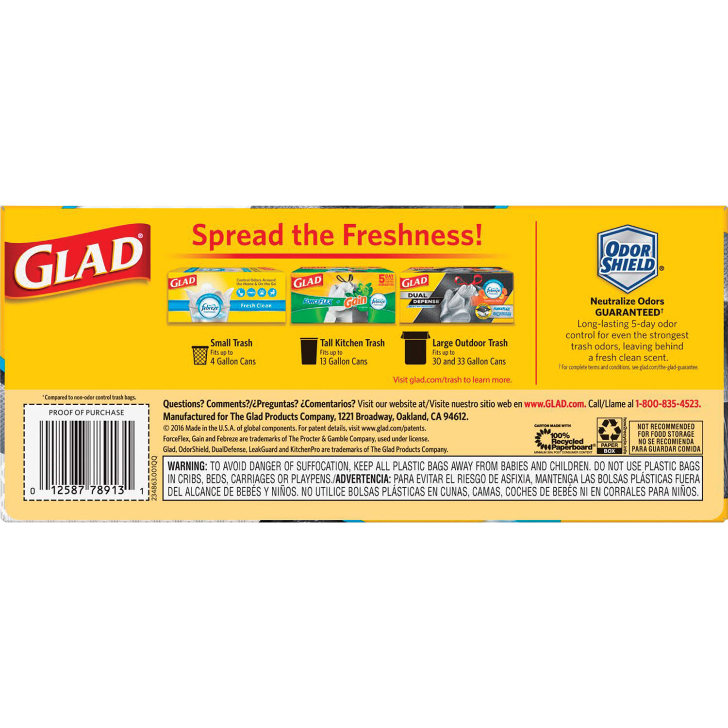 Glad ForceFlexPlus XL X-Large Kitchen Drawstring Trash Bags - Fresh Clean with Febreze Freshness - Large Size - CLO78913 - Image 4