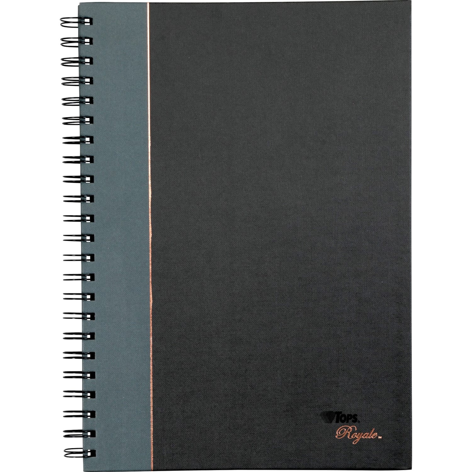 TOPS Royale Wirebound Notebook, 8 1/4in x 11 3/4in, Legal Ruled, 96 Sheets, Gray/Black