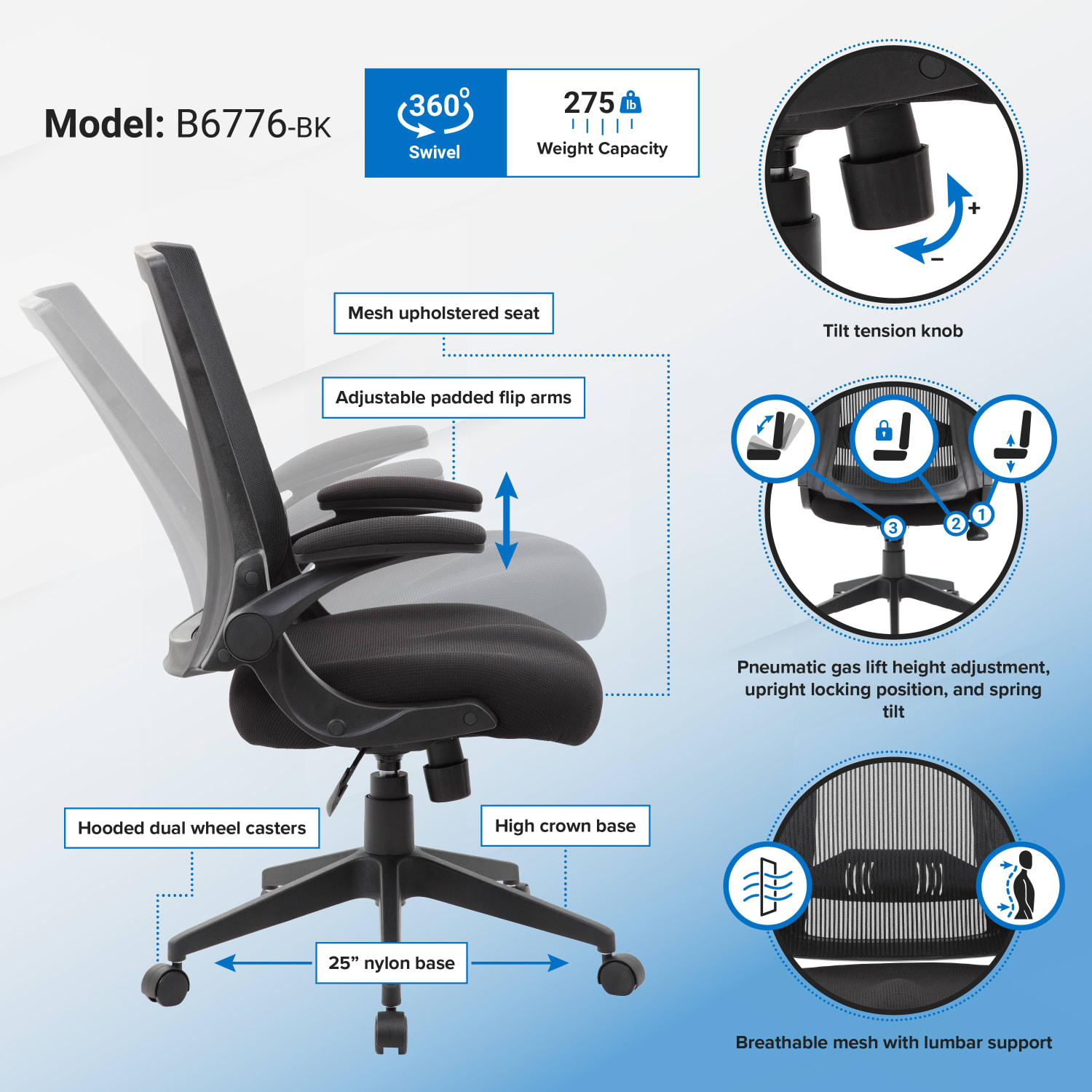 Boss Office Products Adjustable Mesh Task Chair Black PopularChairscom Boss Office Products Adjustable Mesh Task Chair Black PopularChairscom