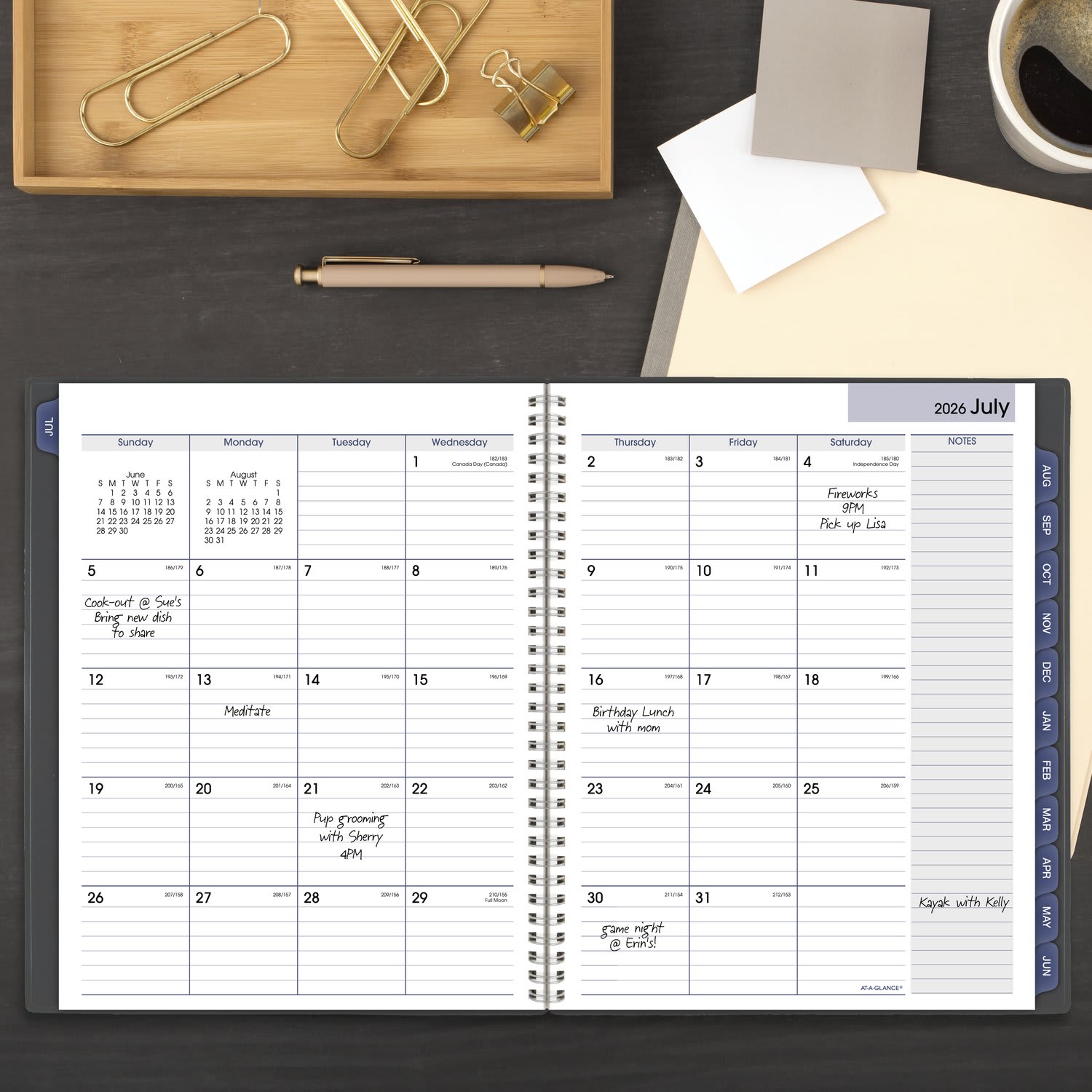 AT-A-GLANCE DayMinder Academic 2026-2027 Monthly Planner, Charcoal, Large, 8 1/2in x 11in - Image 3