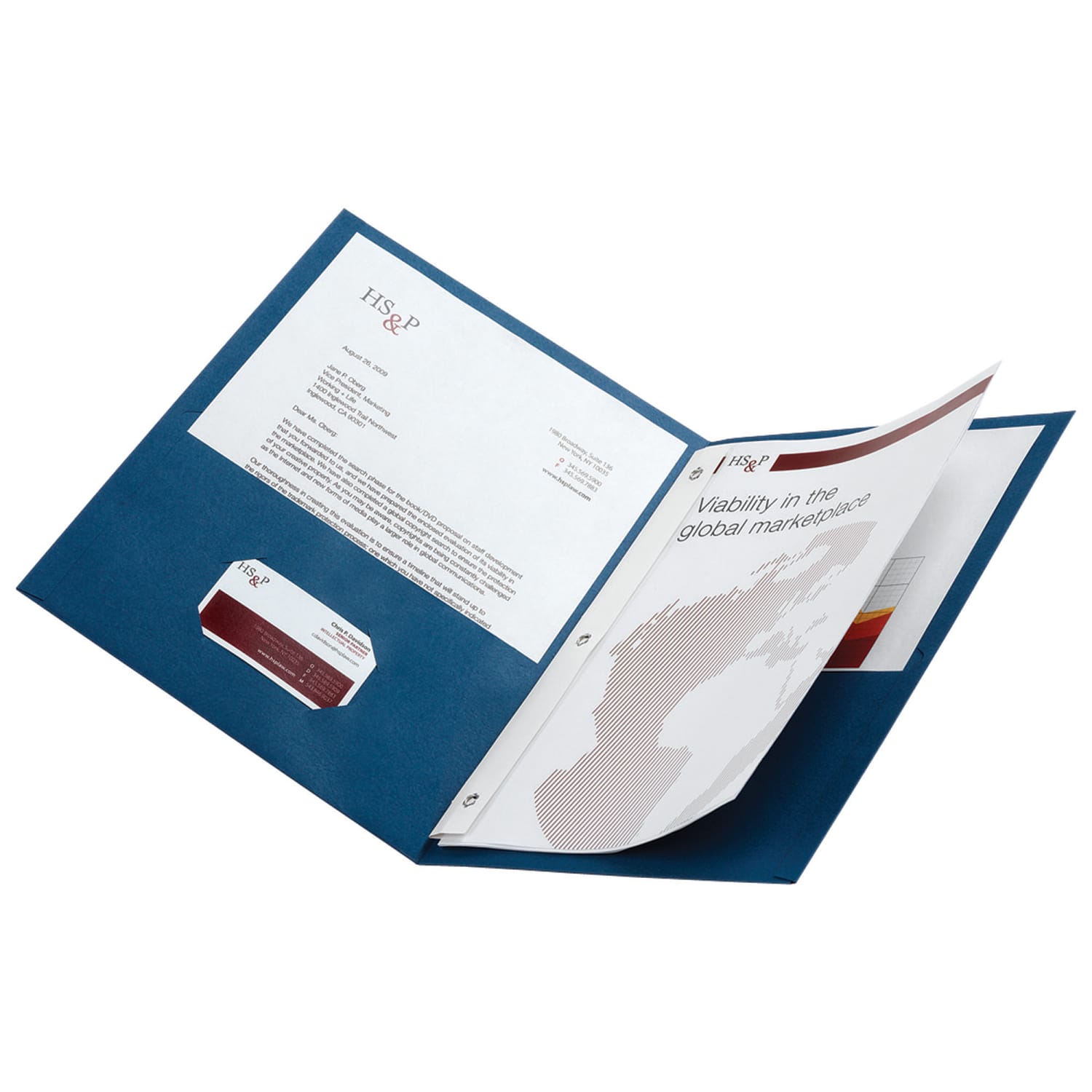 Office Depot Brand 2-Pocket Textured Paper Folders With Prongs, Dark Blue, Pack Of 10 - Image 4