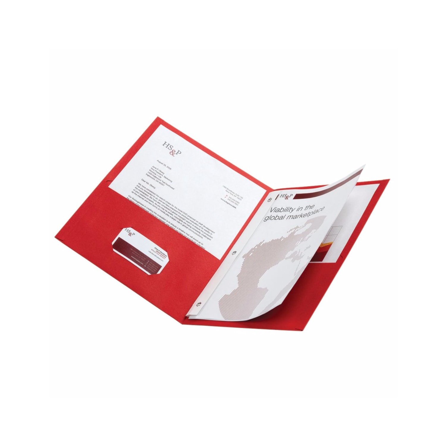 Office Depot Brand 2-Pocket Textured Paper Folders With Prongs, Red, Pack Of 10 - Image 4