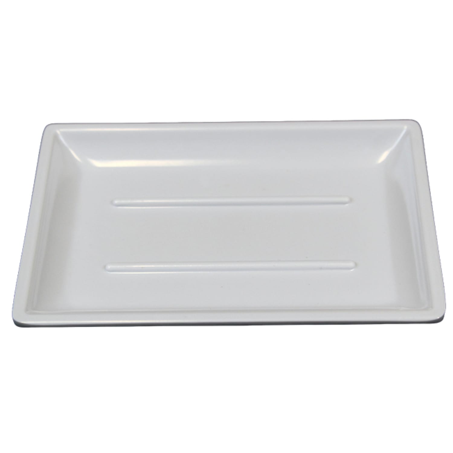 Hospitality Source Del Mar Bath Set Melamine Soap Dishes, 4-1/2in x 3-1/2in x 1/2in, White, Set Of 48 Dishes - Image 3