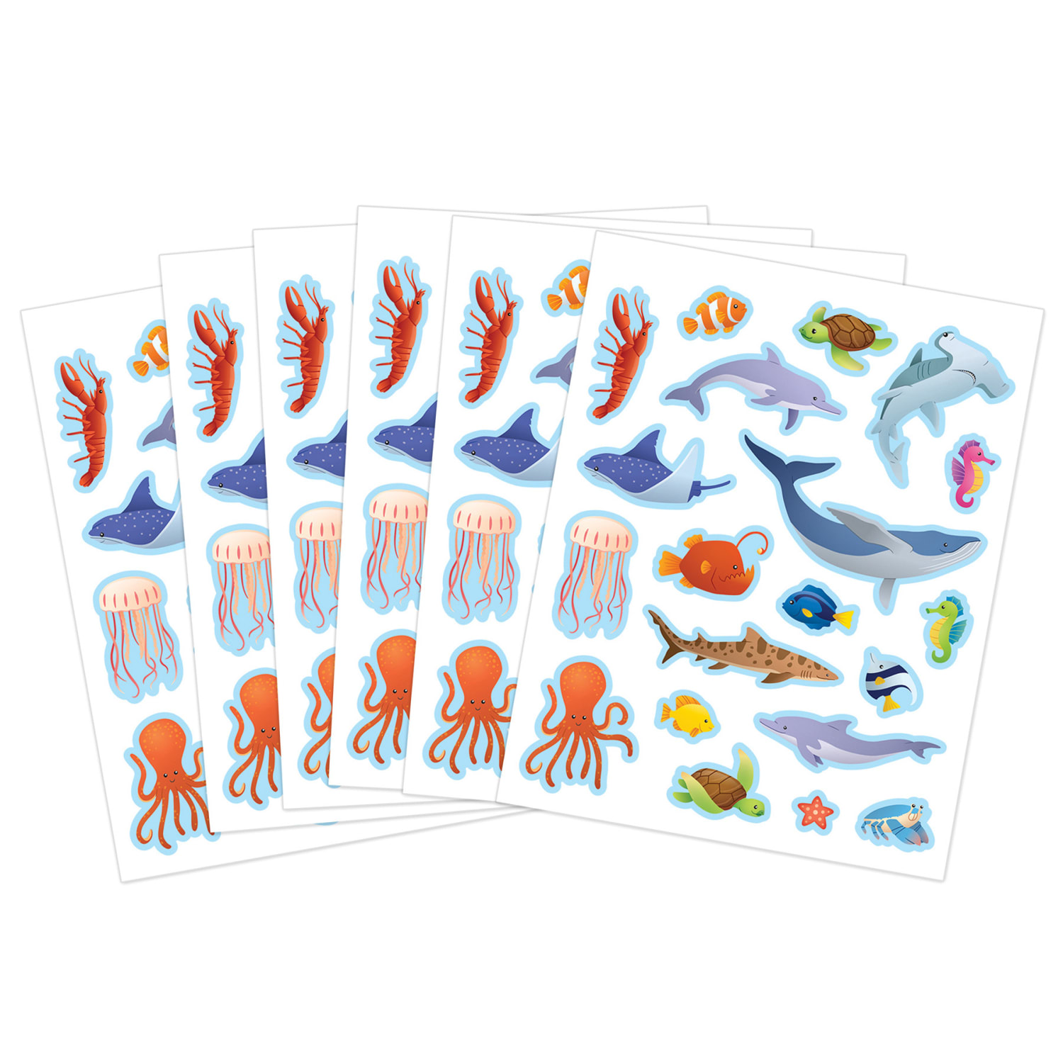 Teacher Created Resources Stickers, 2-1/2in x 1/2in, Ocean Animals, 120 Stickers Per Pack, Bundle Of 12 Packs - Image 3