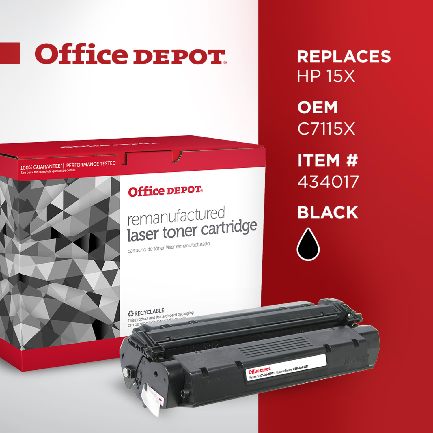 Office Depot Remanufactured Black High Yield Toner Cartridge Replacement For HP 15X - Image 6