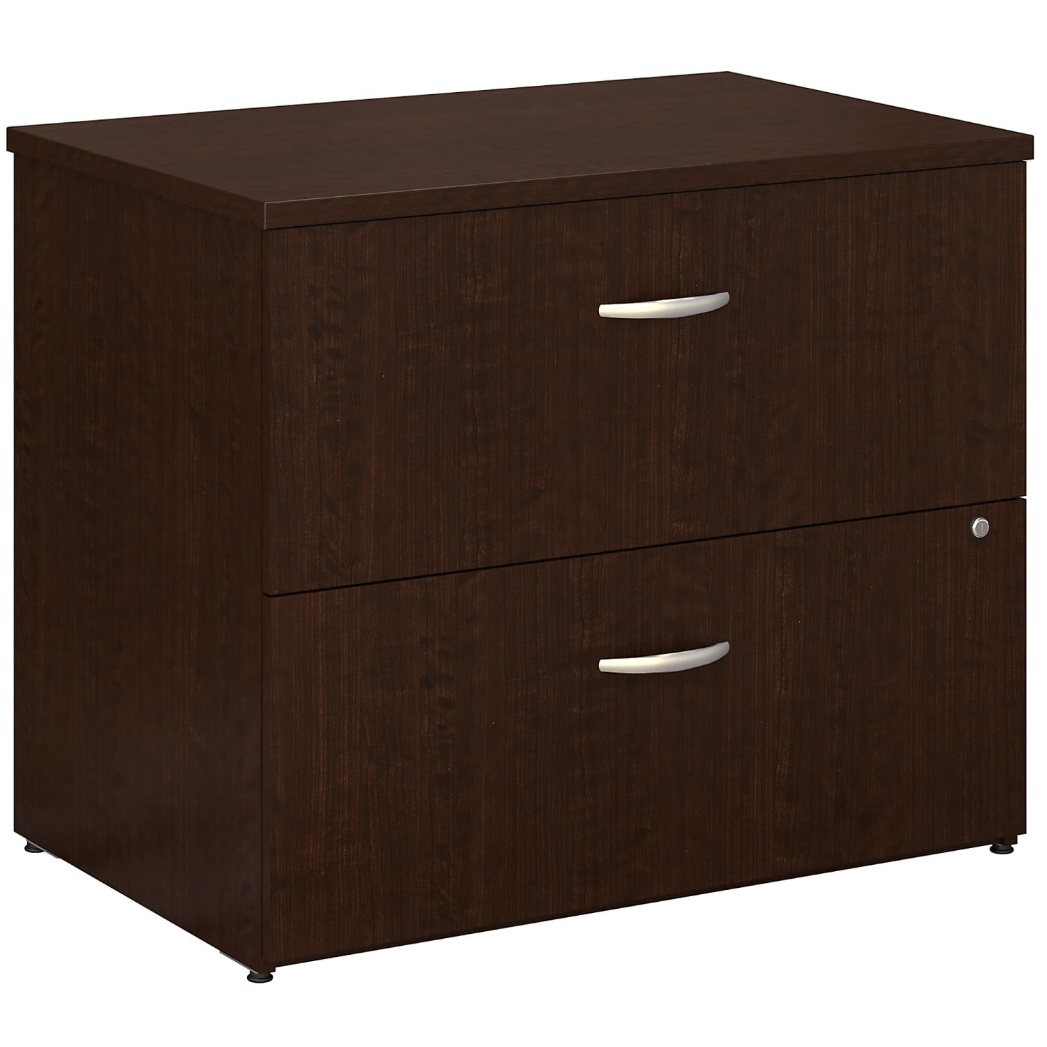 Bush Business Furniture Easy Office 35-2/3inW x 23-1/3inD Lateral 2-Drawer File Cabinet, Mocha Cherry, Standard Delivery