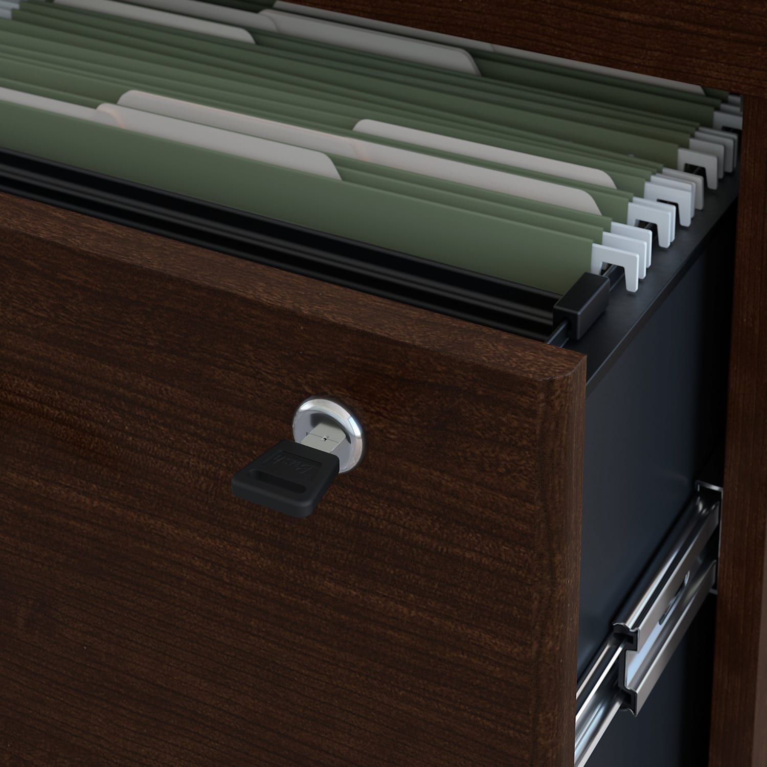Bush Business Furniture Easy Office 35-2/3inW x 23-1/3inD Lateral 2-Drawer File Cabinet, Mocha Cherry, Standard Delivery - Image 4
