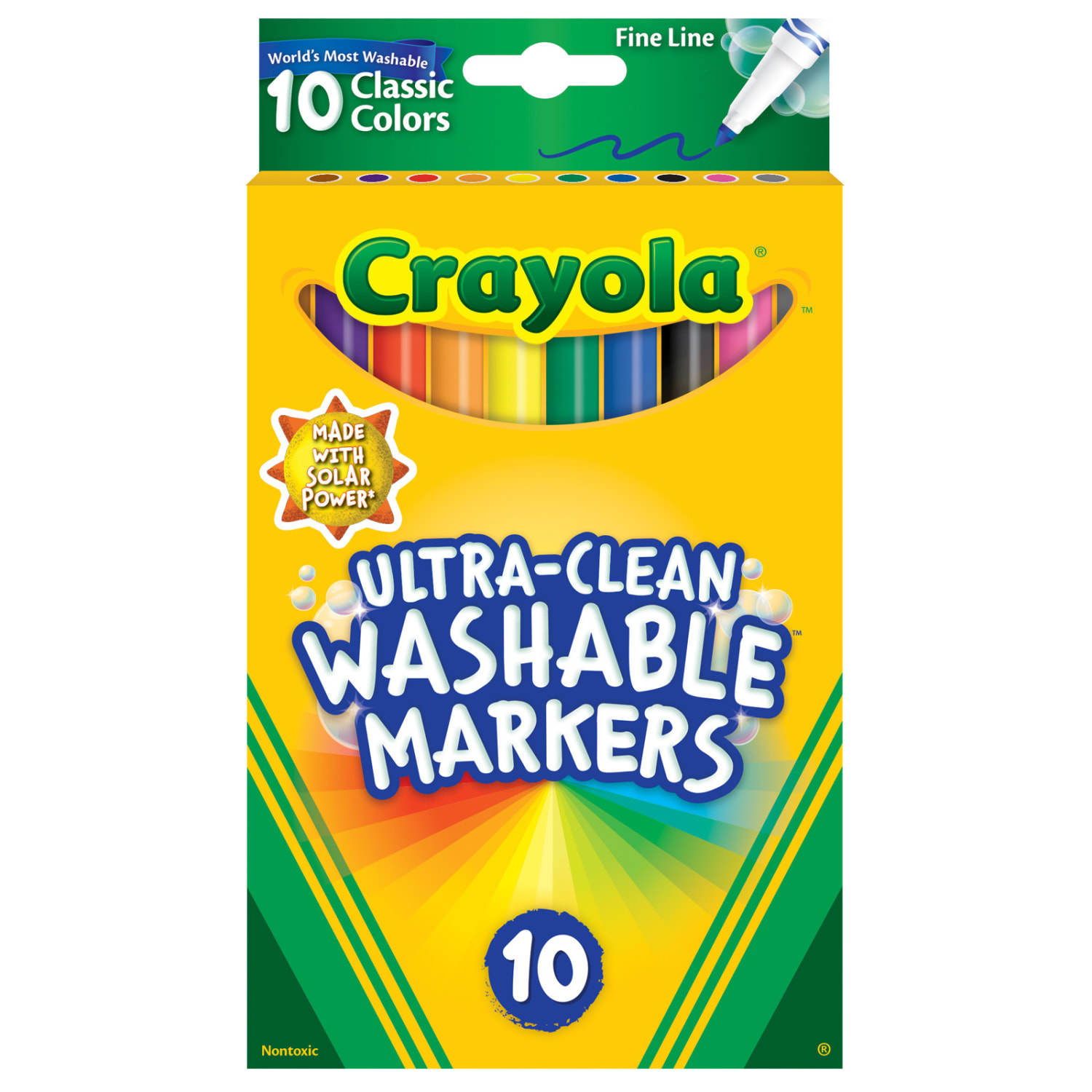 Crayola Ultra-Clean Markers, Fine Line, Classic Colors, 10 Per Pack, Set Of 8 Packs - Image 3