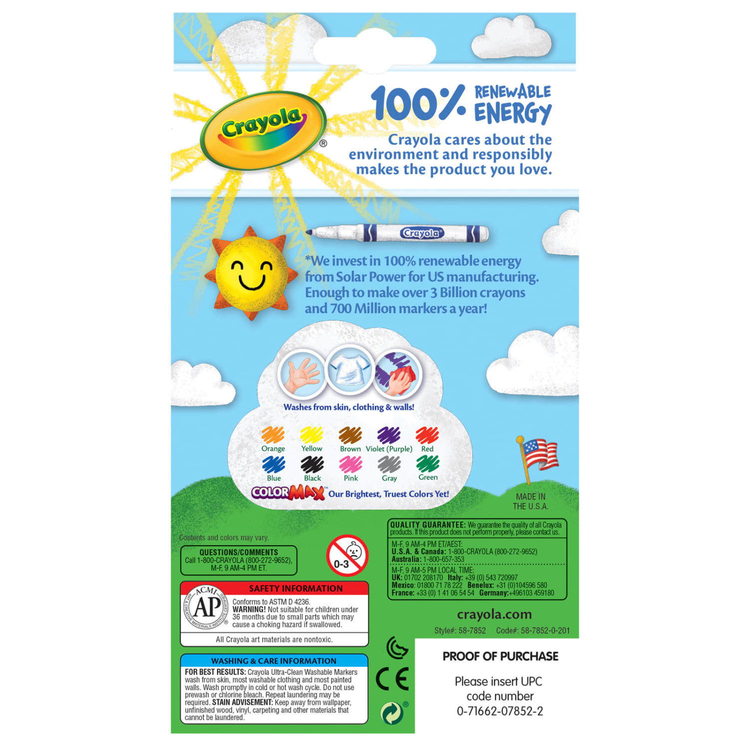 Crayola Ultra-Clean Markers, Fine Line, Classic Colors, 10 Per Pack, Set Of 8 Packs - Image 4