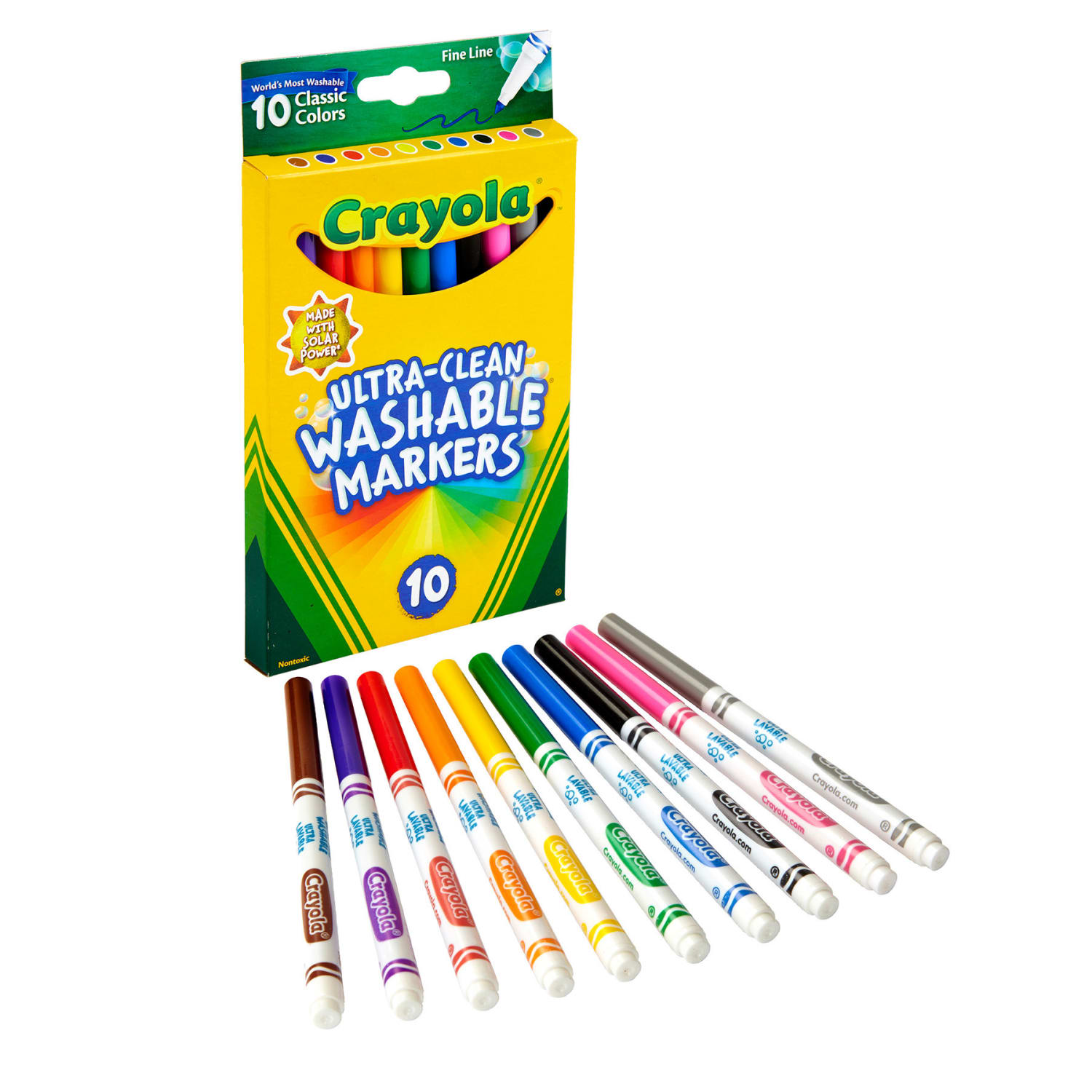 Crayola Ultra-Clean Markers, Fine Line, Classic Colors, 10 Per Pack, Set Of 8 Packs - Image 5