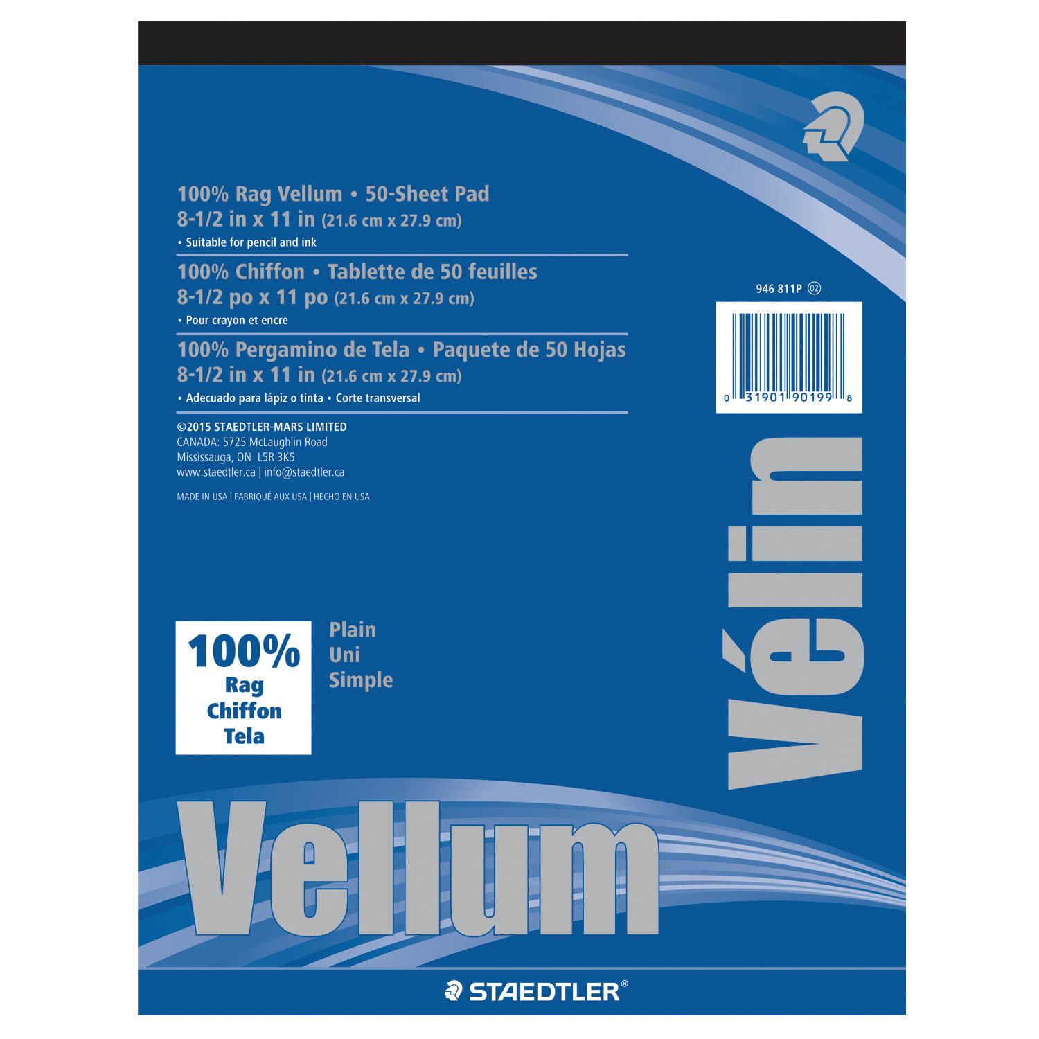 Chartpak Clearprint Plain Vellum Paper, 8 1/2in x 11in, White, Pack Of 50 Sheets