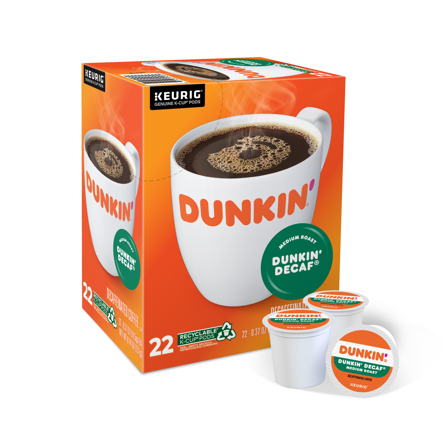 Dunkin Donuts Single-Serve Coffee K-Cup, Decaffeinated, Carton Of 22 - Image 5