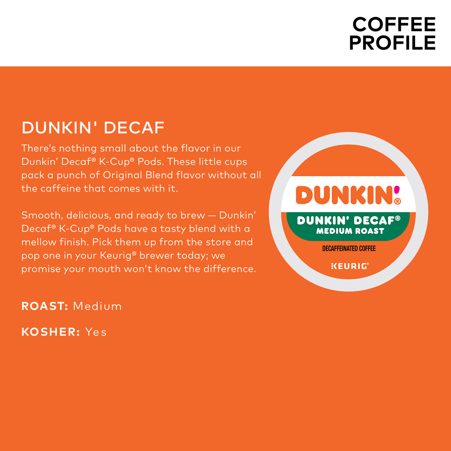 Dunkin Donuts Single-Serve Coffee K-Cup, Decaffeinated, Carton Of 22 - Image 6