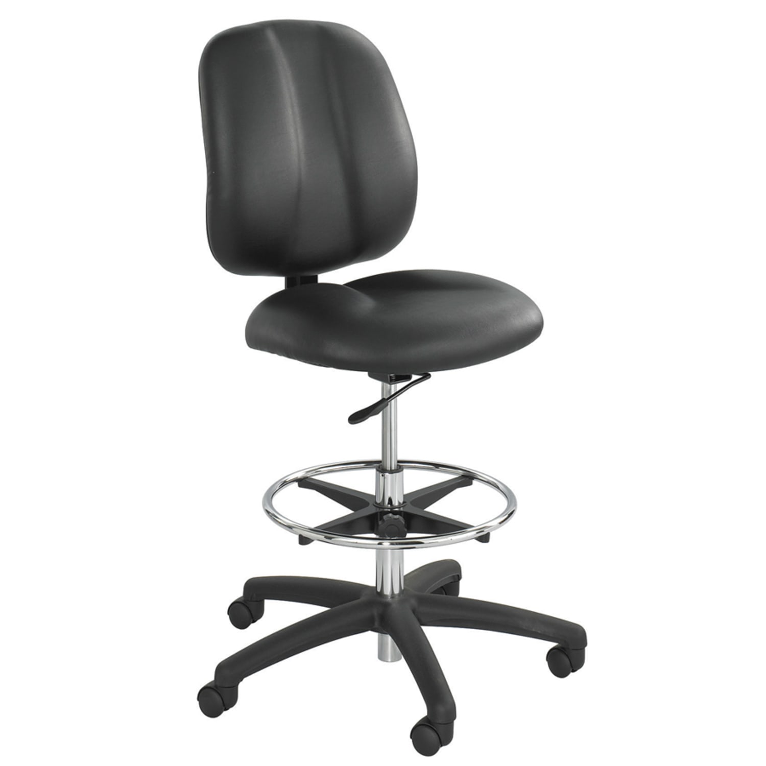 Safco Apprentice II Extended-Height Vinyl Chair, Black/Chrome