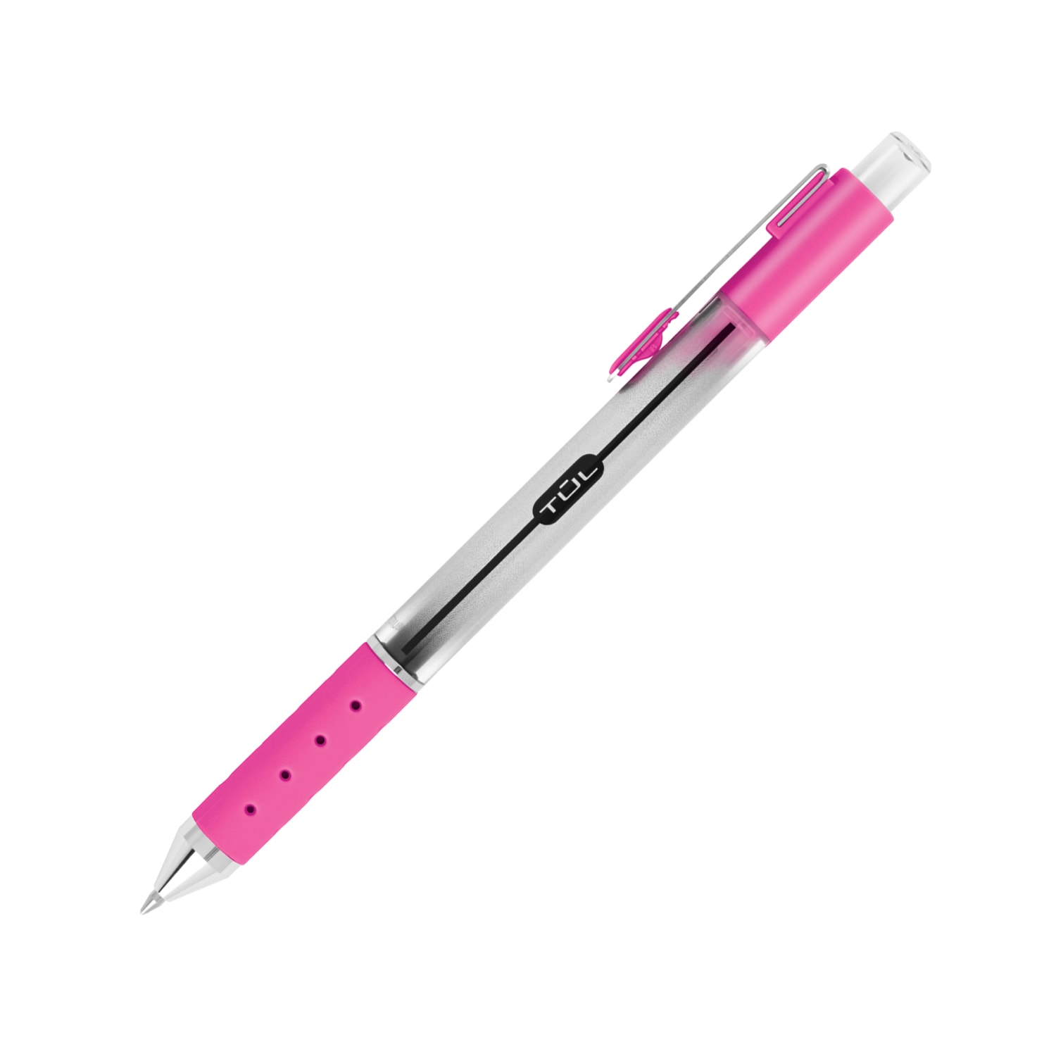 TUL Retractable Gel Pens, Medium Point, 0.7 mm, Silver Barrel, Assorted Ink, Pack Of 4 - Image 4