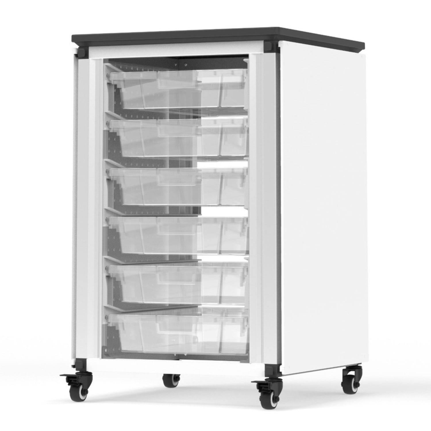 Luxor Modular Classroom Storage Cabinet, 6 Small Bins, 29inH x 18-1/4inW x 18-1/4inD, White - Image 3
