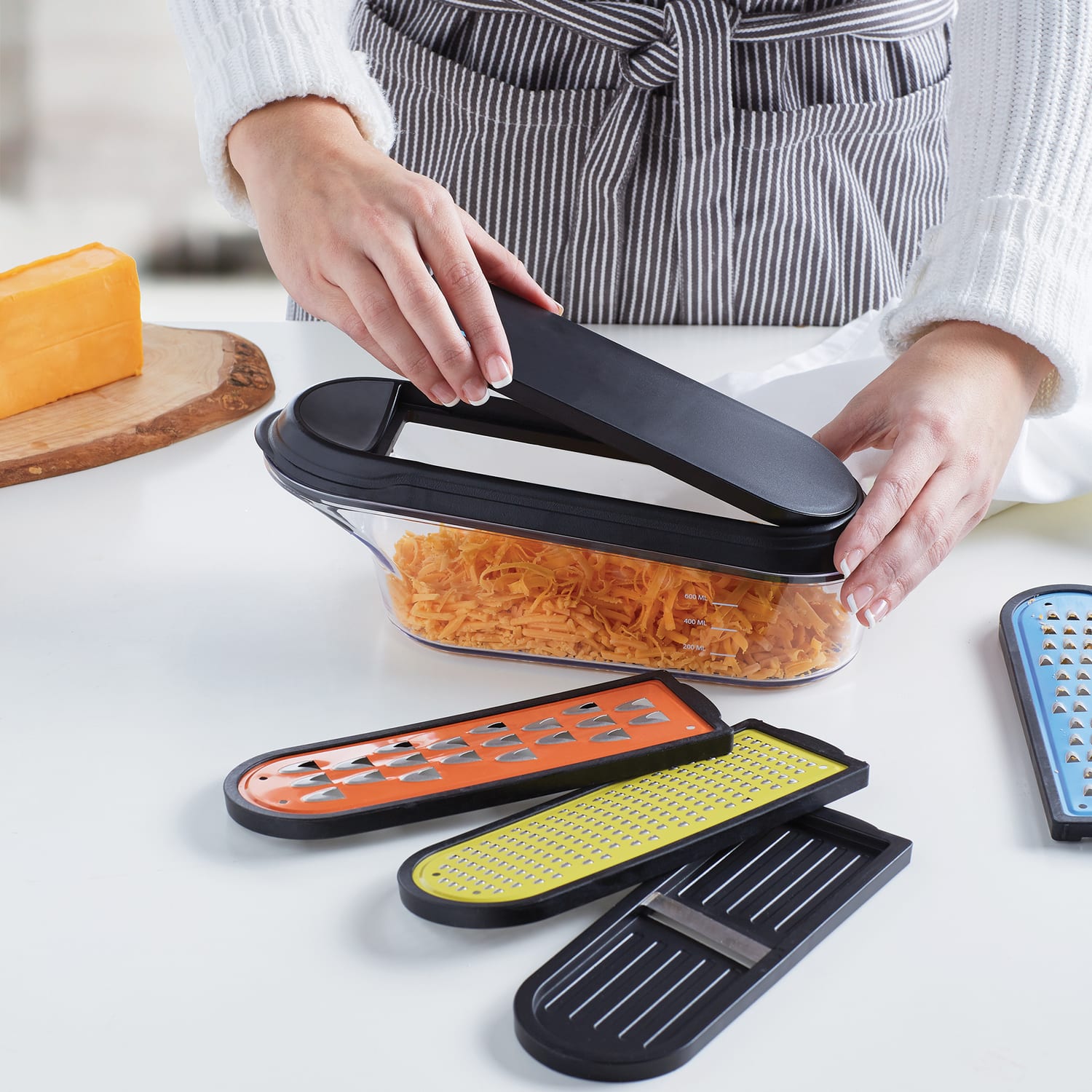 giasKITCHEN 6-Piece Grater Set, Yellow/Blue/Orange/Black - Image 4