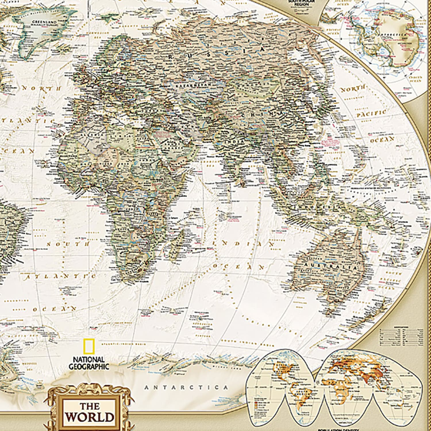 National Geographic World Executive Map, Poster Size and Laminated, 36in x 24in - Image 4