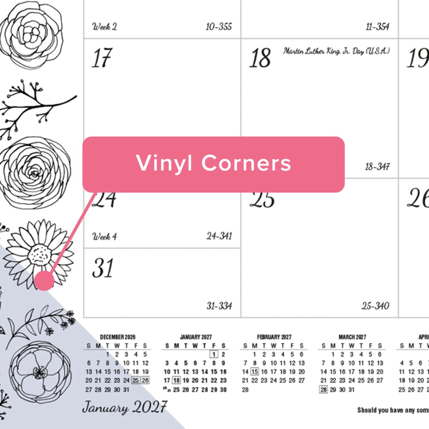 2027 Blueline DoodlePlan Monthly Desk Pad Coloring Calendar, 22in x 17in, January To December, C2917311, Total Qty 1 - Image 6