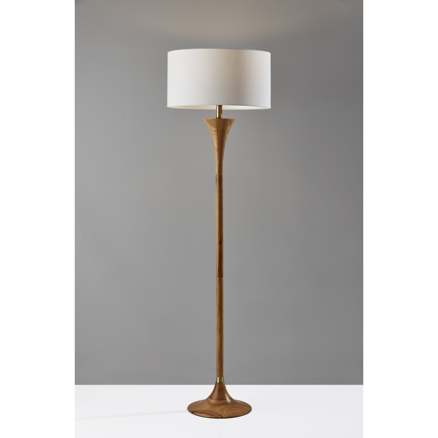 Adesso Rebecca Floor Lamp, 60inH, White Shade/Natural Base - Image 5