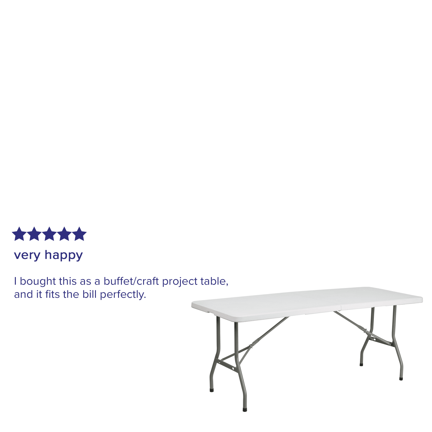 Flash Furniture Bi-Fold Plastic Folding Table, 29inH x 30inW x 72inD, Granite White - Image 5