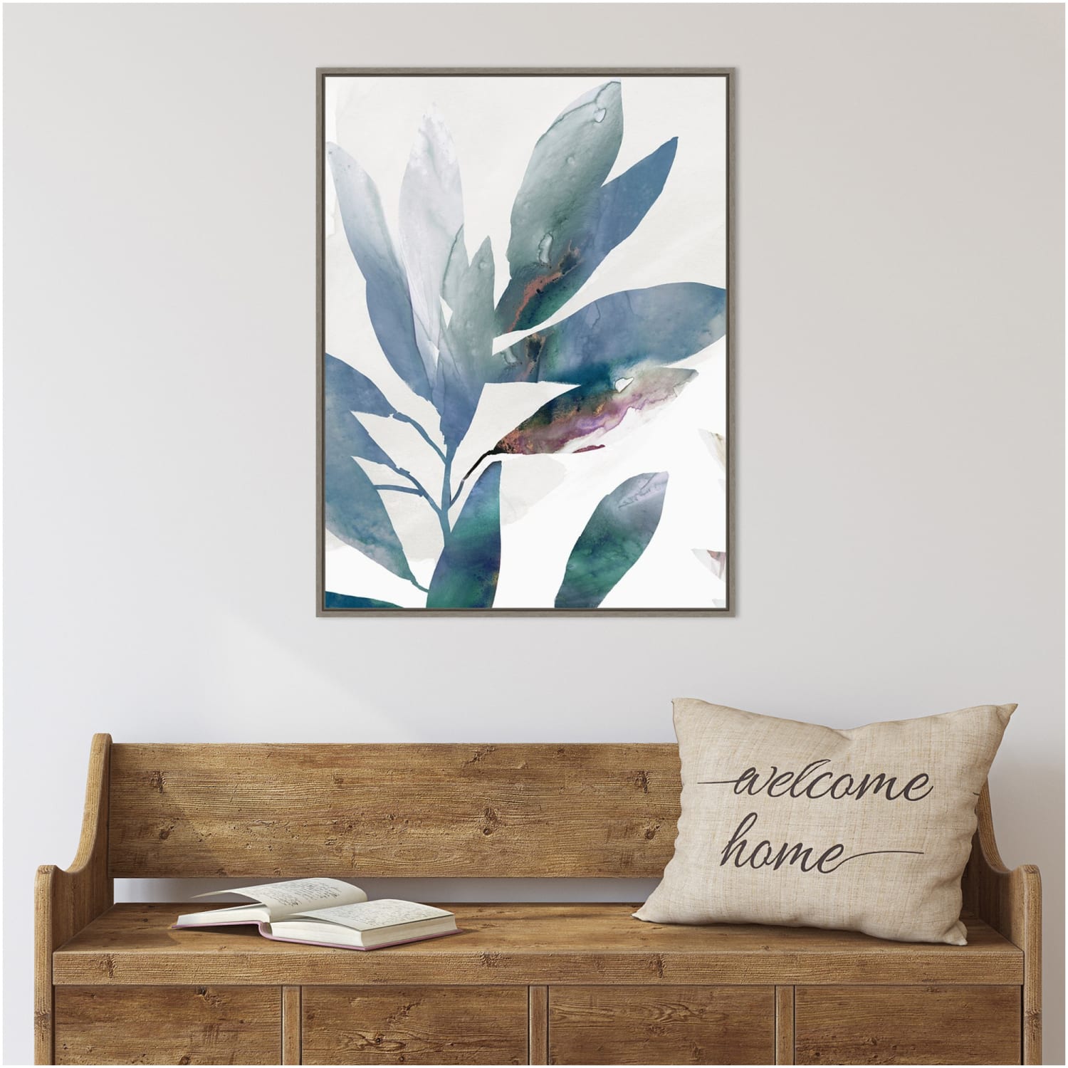 Amanti Art Indigo Sprig I by Isabelle Z Framed Canvas Wall Art Print, 23in x 30in, Graywash - Image 3
