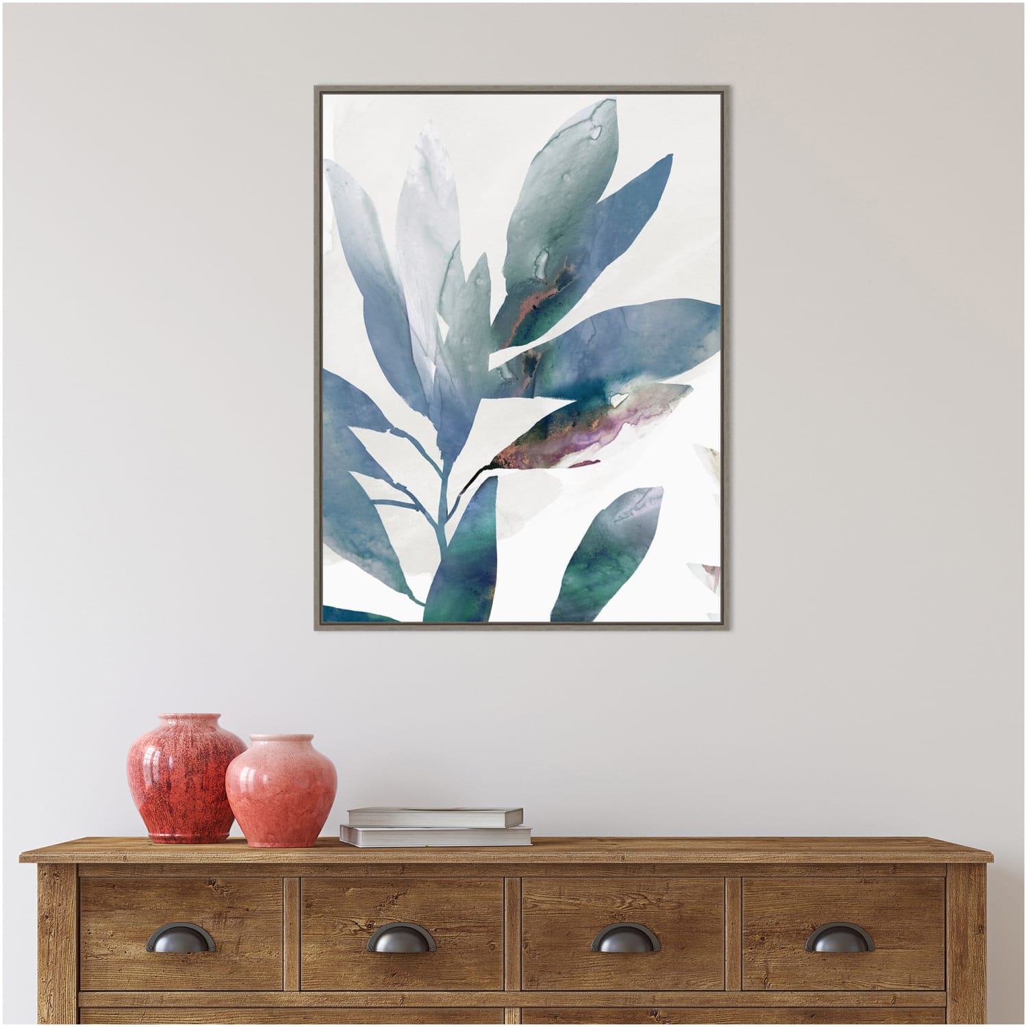 Amanti Art Indigo Sprig I by Isabelle Z Framed Canvas Wall Art Print, 23in x 30in, Graywash - Image 5