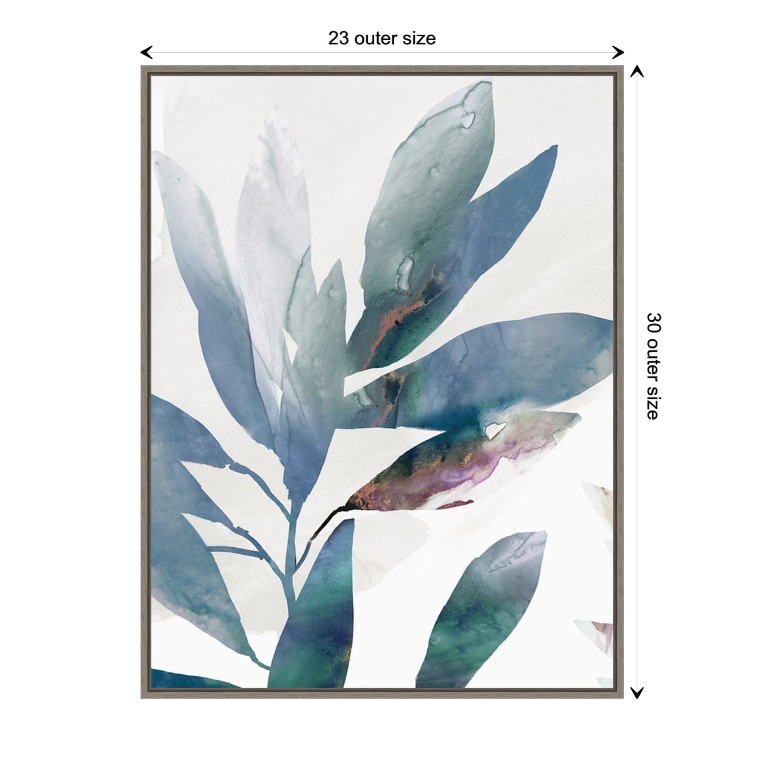 Amanti Art Indigo Sprig I by Isabelle Z Framed Canvas Wall Art Print, 23in x 30in, Graywash - Image 6