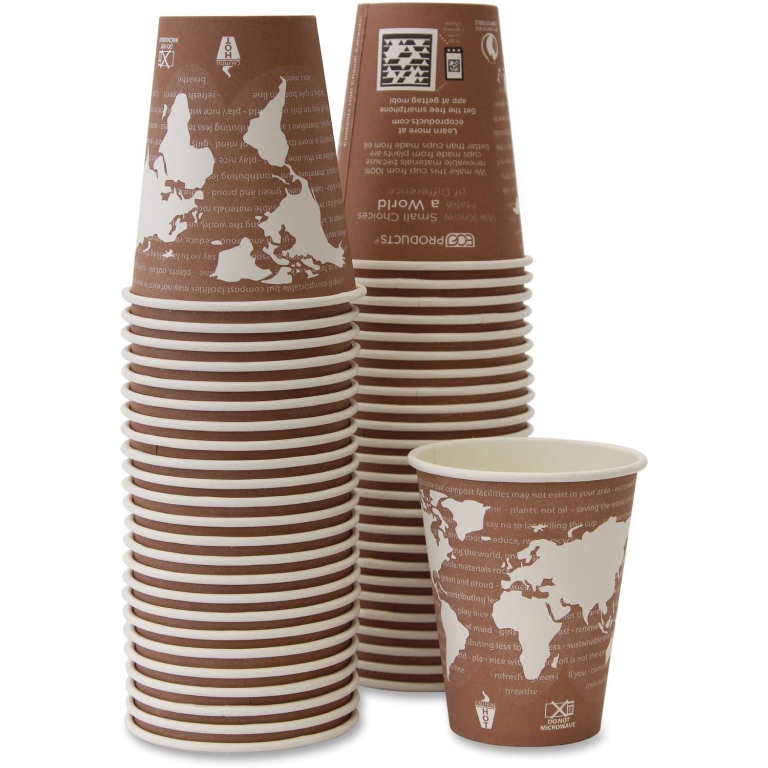 Eco-Products World Art, Hot Cups, 8 Oz, Pack Of 50 - Image 3