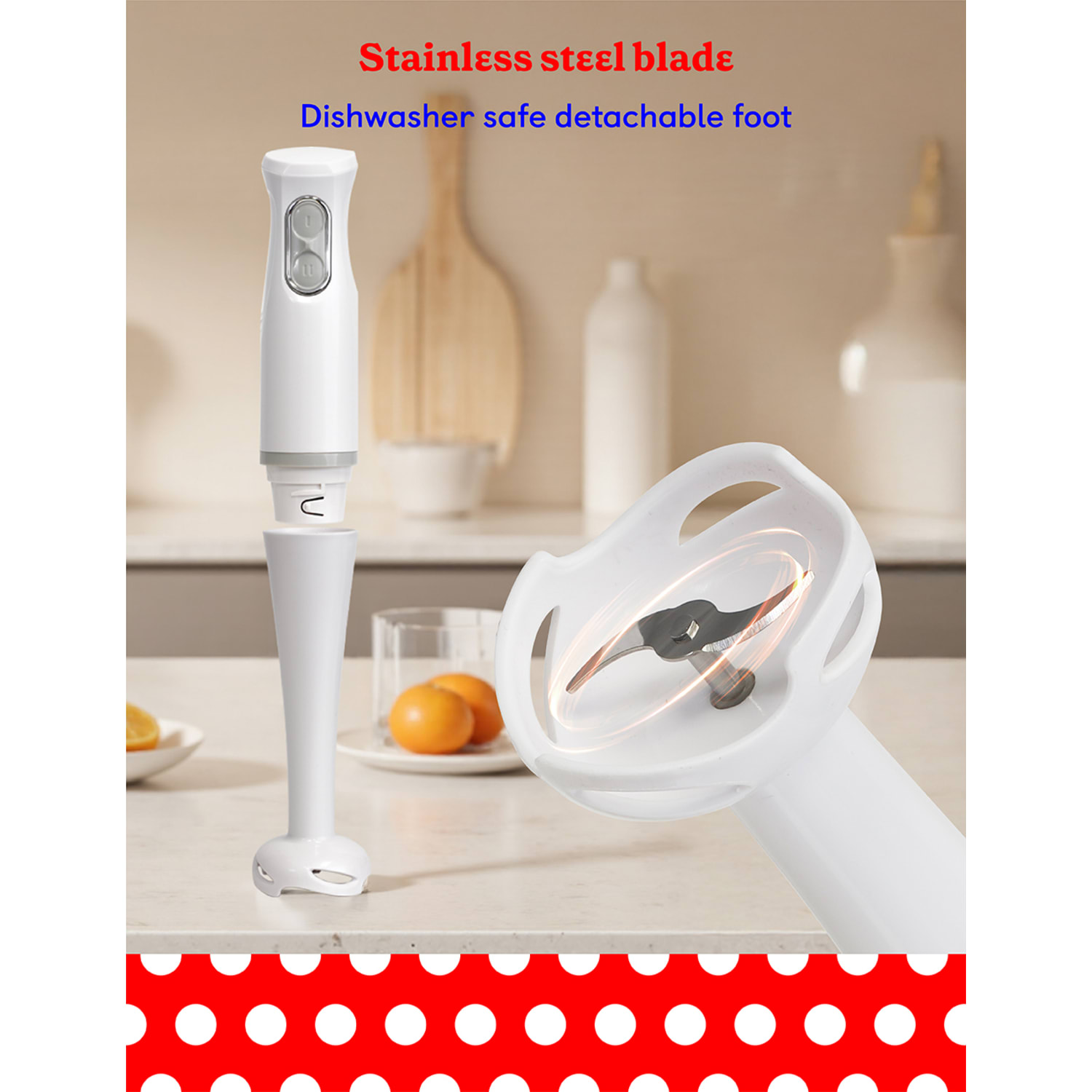 Betty Crocker 2-Speed Hand Blender With 20 Oz Mixing Beaker, White - Image 6