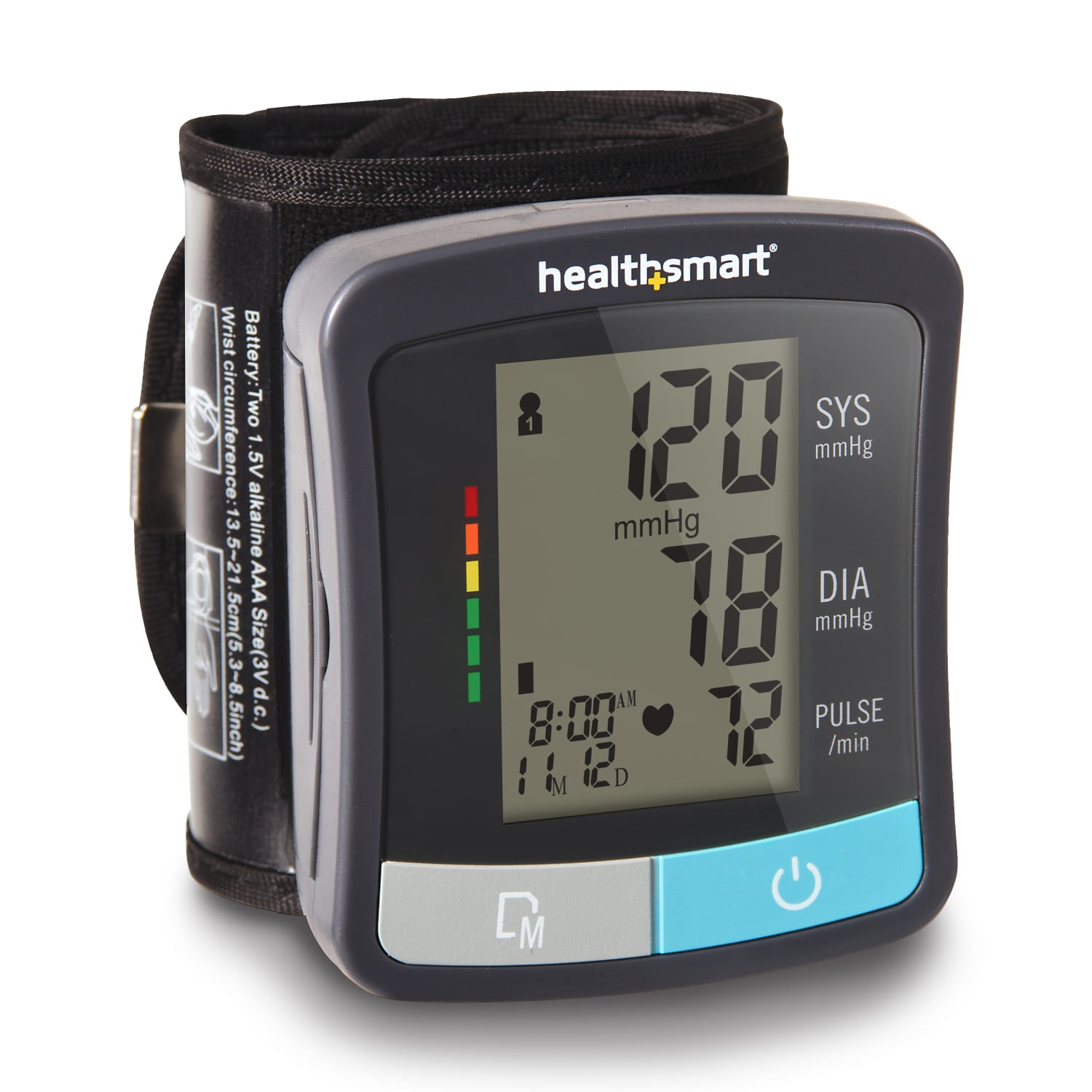 HealthSmart Standard Series Wrist Digital Blood Pressure Monitor, Black/Gray - Image 3